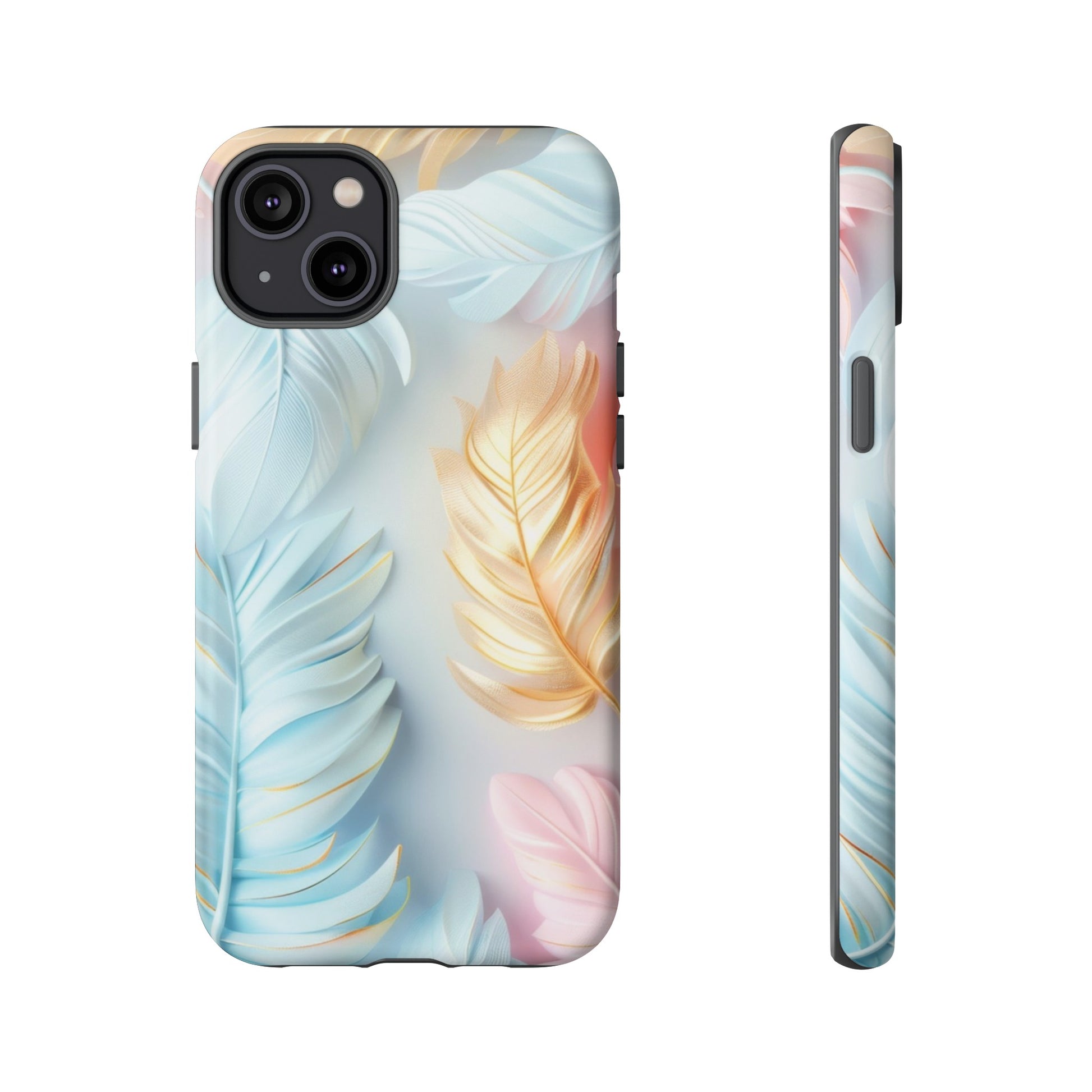 Pastel Feathers Protective Phone Case Gift for Her Phone 15, Samsung iPhone Samsung Gift for Her Case iPhone 15, Samsung iPhone Samsung Accessory Gift for Her