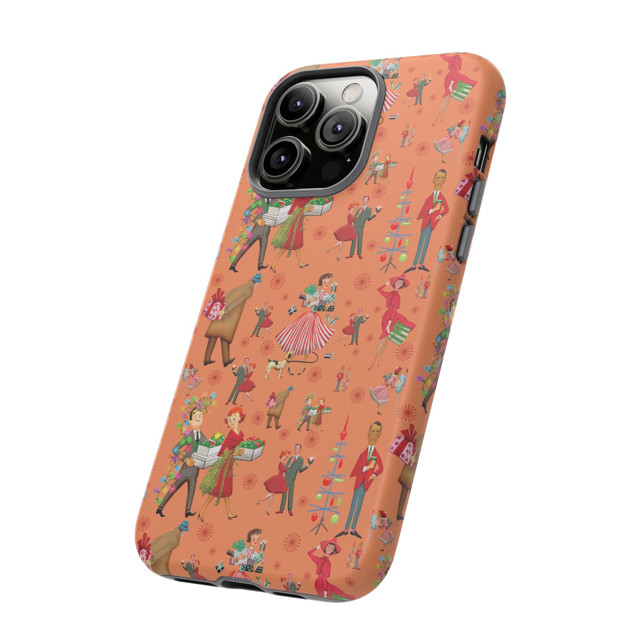 Retro Christmas 50s Phone Case Unique Holiday Protection for Your Device | Stylish & Durable Cover Gift for Her Phone 17, 16, 15, Samsung iPhone Accessory Gift for Her