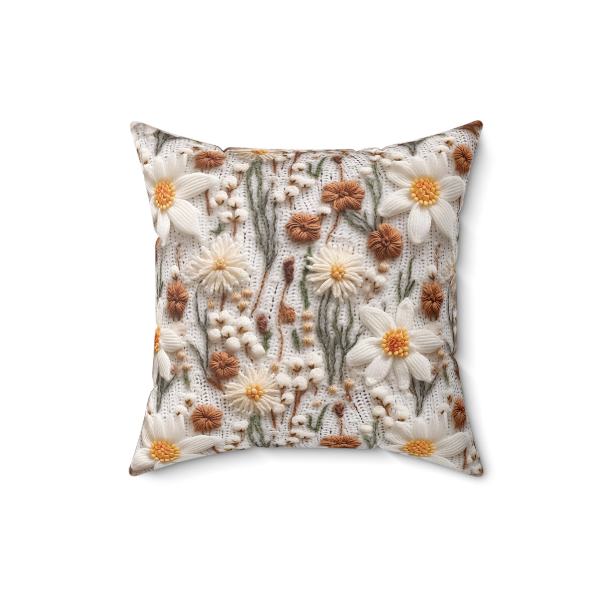Enchanting Wildflower Mirage Boho 3D Embroidery Illusion Decorative Pillow Touch of Beauty to Your Decor Living Room Comfort for Bedroom or Housewarming Gift New House, Bridal Shower Gift.