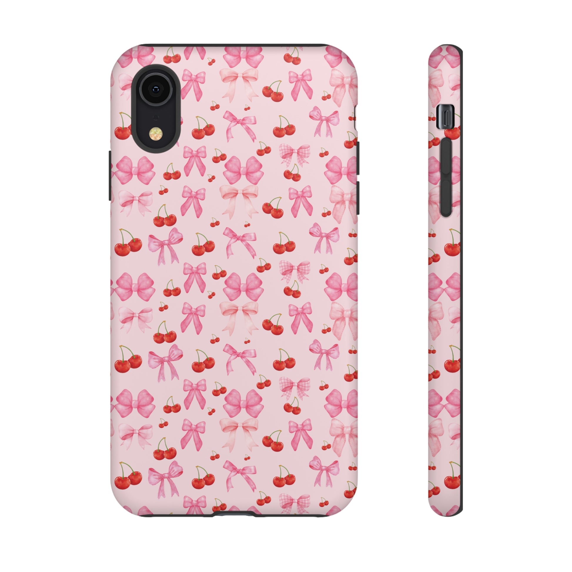 Coquette phone case Cherry Coquette Ribbon Bow iPhone Case Fruity, Girly Gift for Her Phone 15, Samsung iPhone Samsung Gift for Her Case iPhone 15, Samsung iPhone Samsung Accessory Gift for Her.