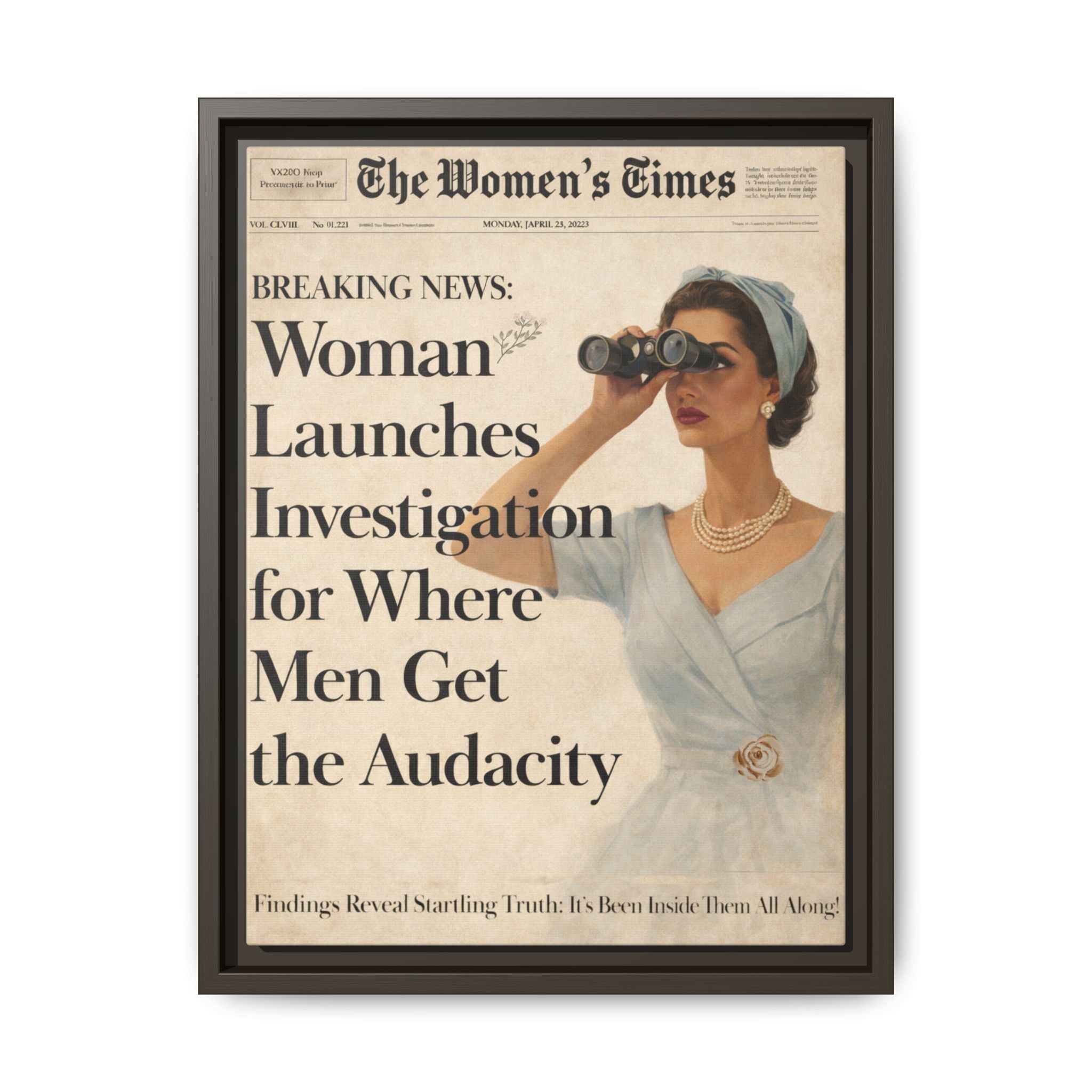 Vintage Funny Women's Retro Art Matte Canvas Framed — Retro Inspirational Wall Art