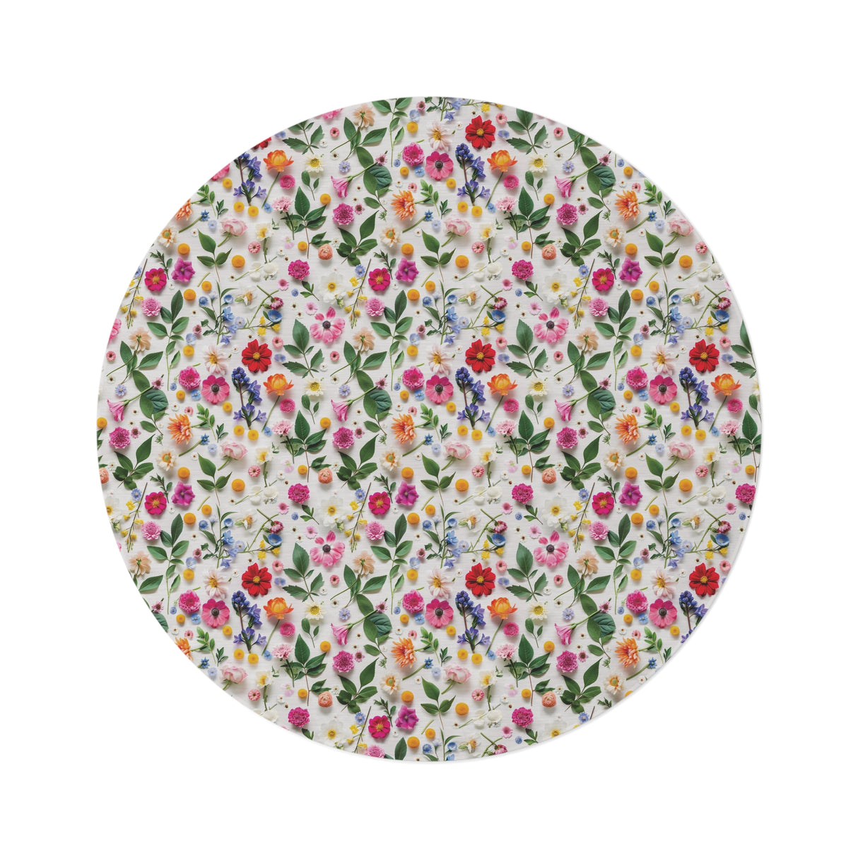 Wildflowers Round Rug - Modern 3D Illusion Abstract Design, 60x60 Inches - Perfect for Bedroom & Living Room Decor, Adds Vibrant Style and Comfort to Any Space