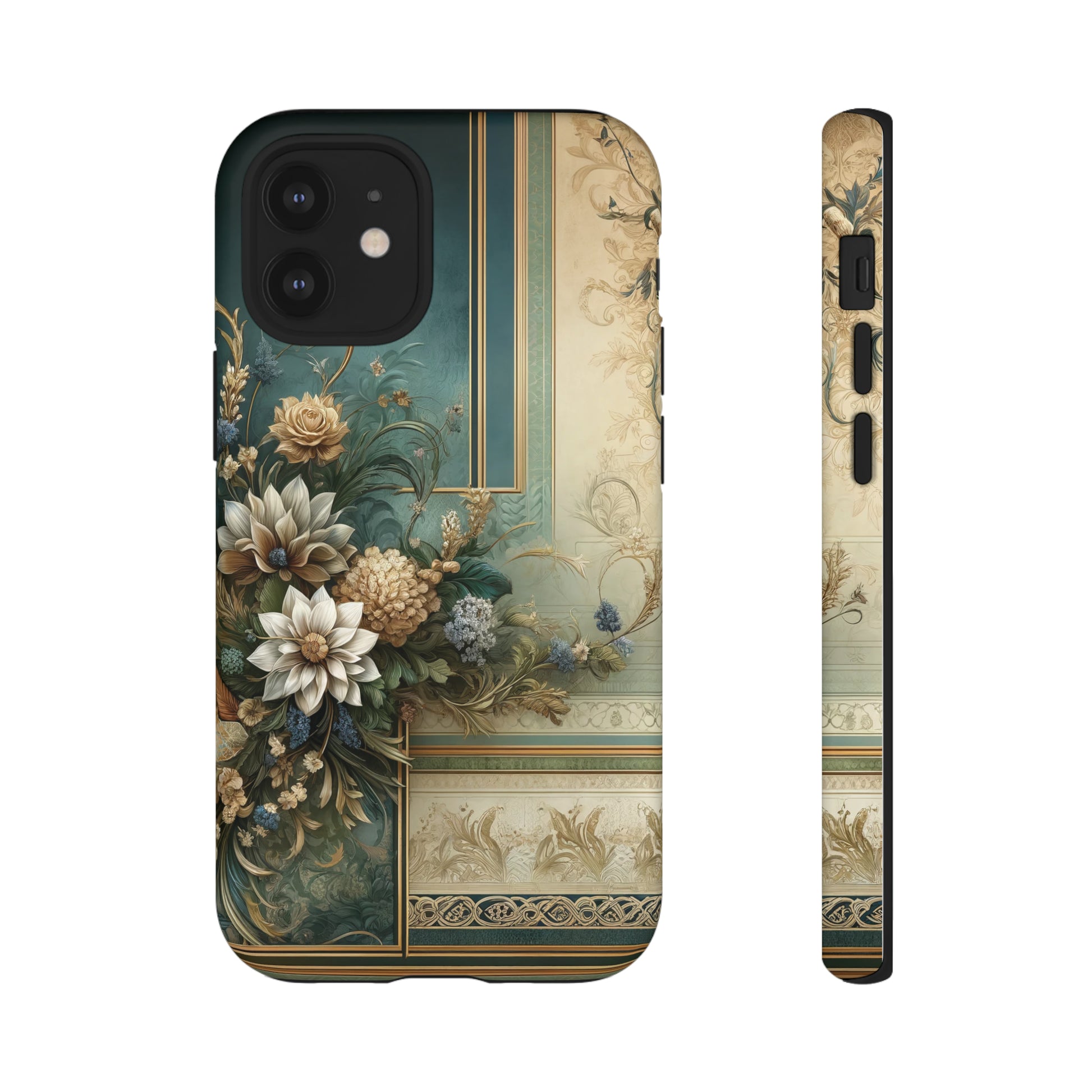 Victorian Floral Boho Luxury Phone Tough Case Floral Elegant Durable Stylish for Modern Devices iPhone 15, Samsung iPhone Samsung Accessory Gift for Her.