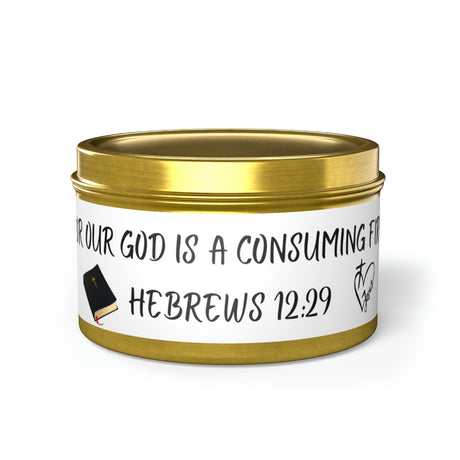 New House Sacred Light Divine Verse Tin Candles Embrace Peace with 4oz/8oz Coconut Soy Wax, Hand-Poured in USA. Lead-Free Wick, 20-40hr Burn. Evergreen, Vanilla, More. Spiritual Ambiance Awaits. Grace.