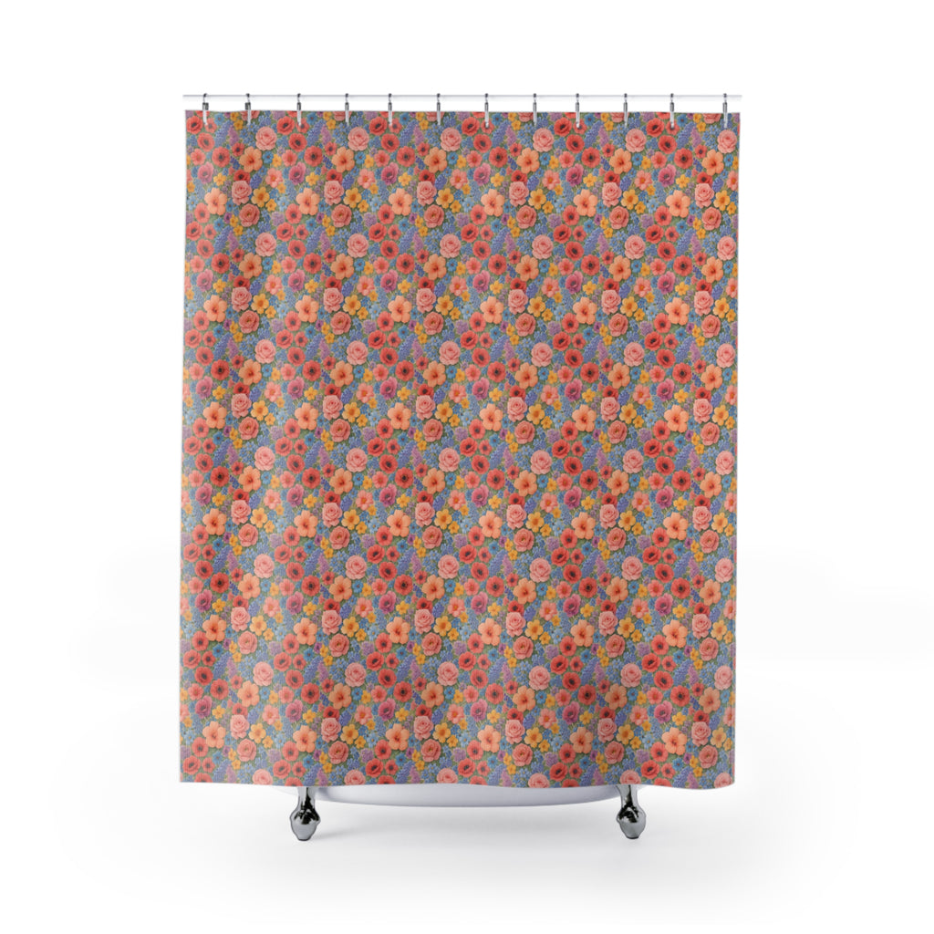 Rafraîchissez votre salle de bain – Rideau de douche floral de luxe multicolore, imprimé botanique éclatant pour une ambiance de spa à la maison Nouvelle maison