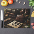 Rugged Outdoorsman Glass Cutting Board Durable Kitchen Essential with Masculine Wilderness Design Tempered Glass Cutting Board Durable Kitchen Decor Housewarming, New House Gift - MRSBYVALLE