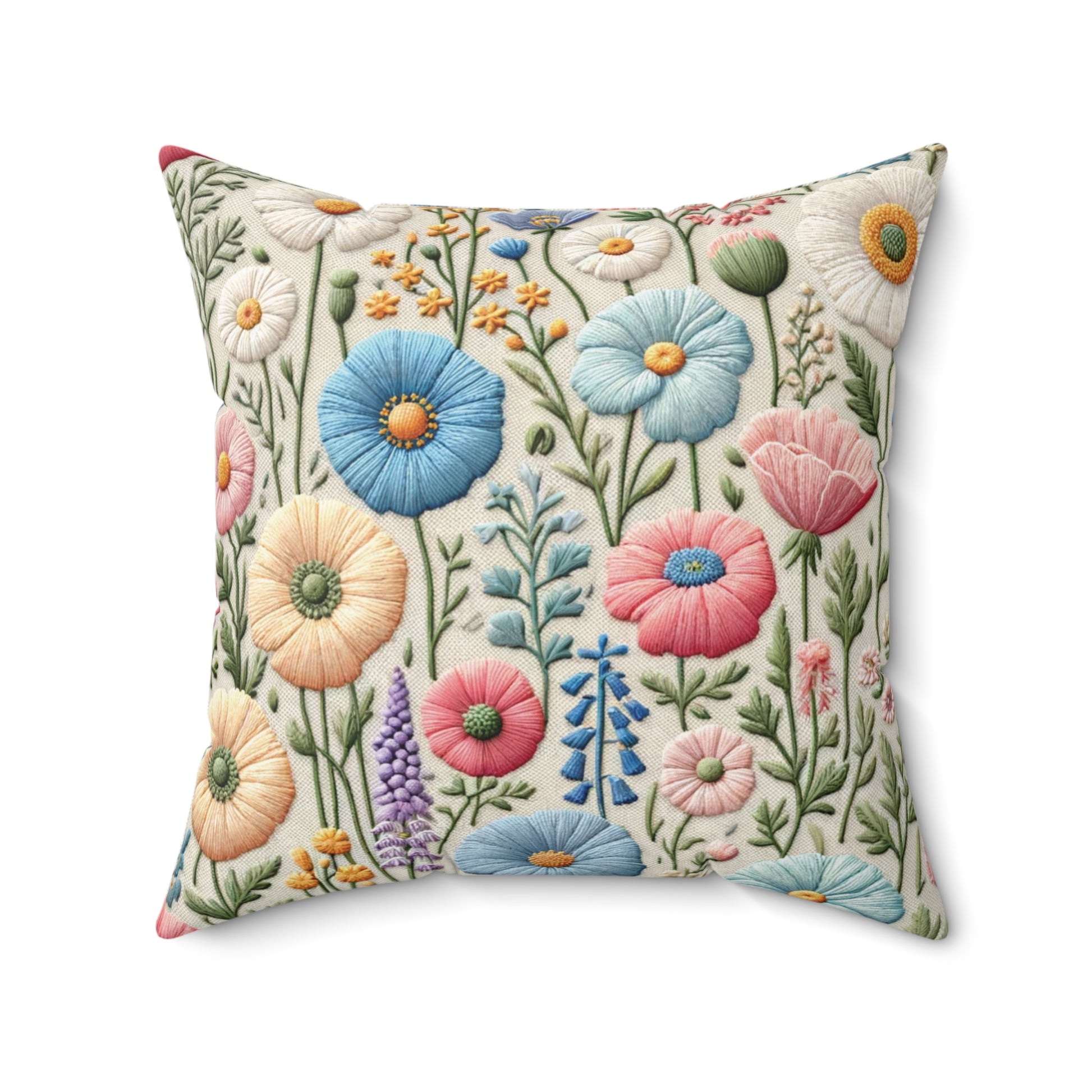 Boho Pastel Wildflowers Decorative Pillow Home Accents Mother's Day Gift Luxurious Home Living Room Comfort for Bedroom or Housewarming Gift New House, Bridal Shower Gift.