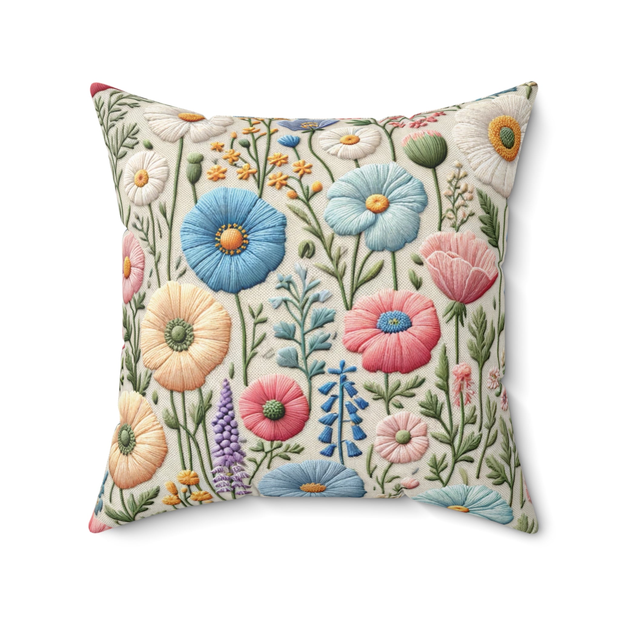 Boho Pastel Wildflowers Decorative Pillow Home Accents Mother's Day Gift Luxurious Home Living Room Comfort for Bedroom or Housewarming Gift New House, Bridal Shower Gift.