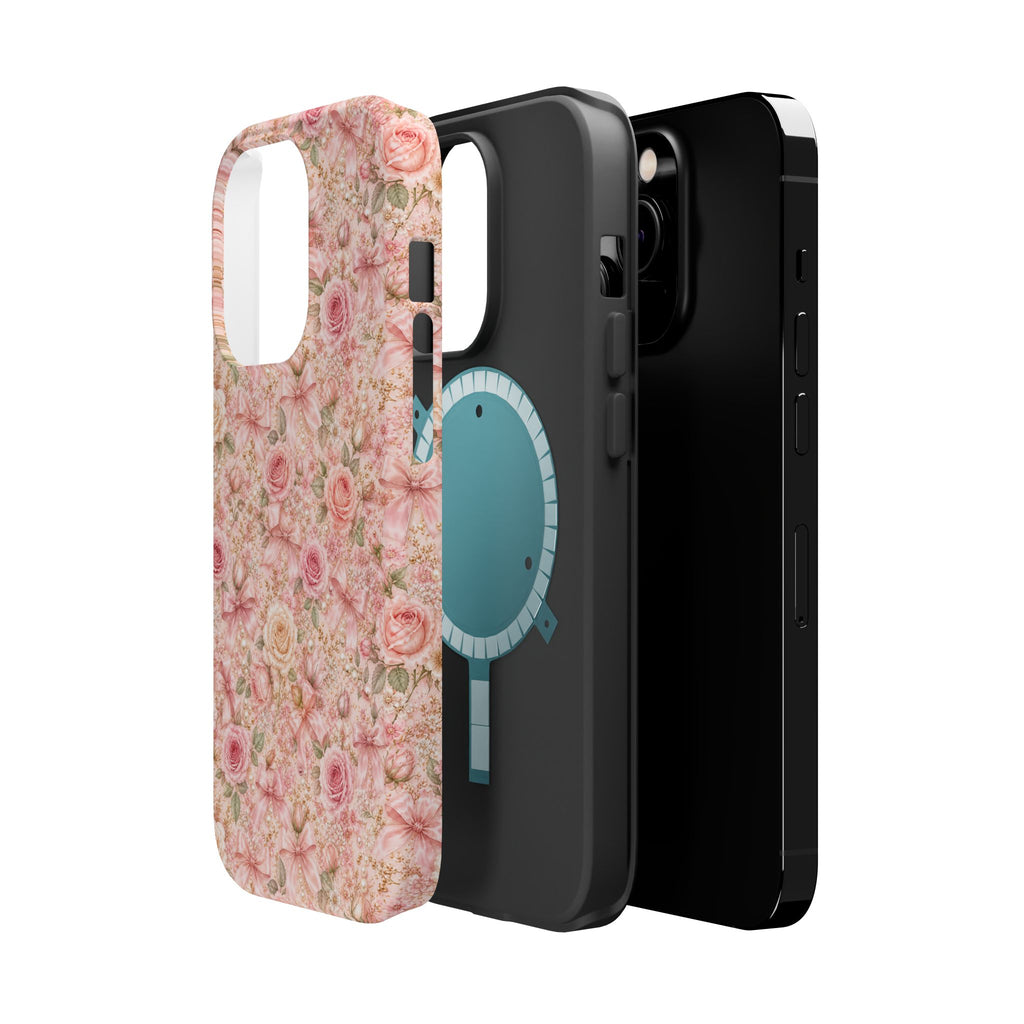 Floral Rose Pattern Magnetic Impact-Resistant Phone Case iPhone and Samsung