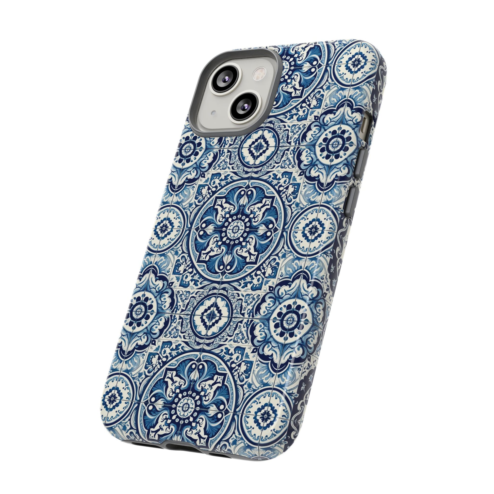 Azulejo Tile Phone Case Elegant Mediterranean Blue Porcelain Design iPhone 17, 16, 15, Samsung iPhone Samsung Accessory Gift for Her