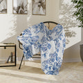Elegant Blue Bow Chinoiserie Blanket – Soft & Cozy Throw in 60x50 & 80x60, Vintage Bird & Floral Design, Lightweight, Warm, Perfect for Home & Gift Giving Housewarming Gift Throw