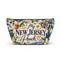 My New Jersey Pouch — Coastal Accessory Pouch with T‑Bottom (Beach Floral Design)