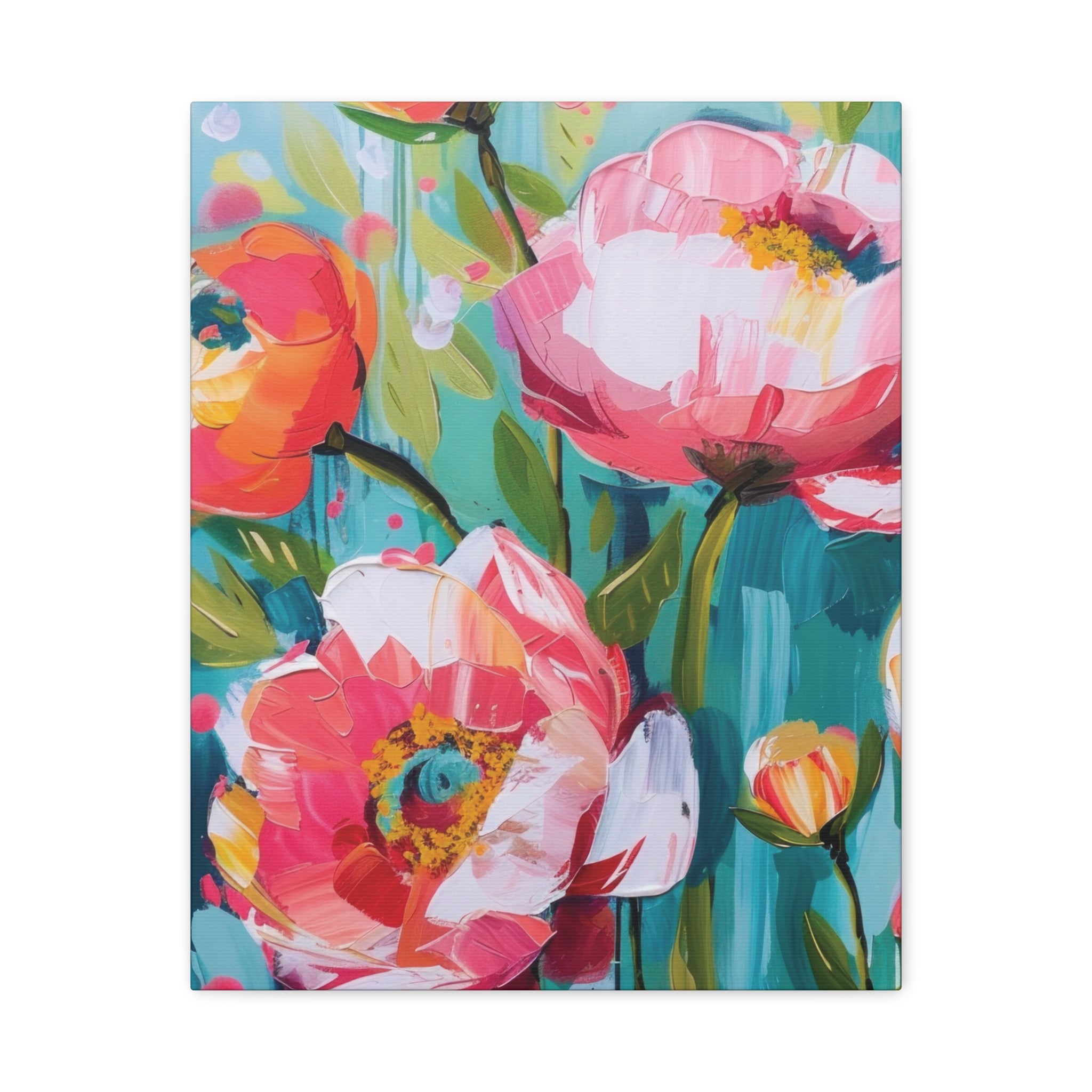 Unique Boho Floral Wall Art Matte Canvas Stretched, Vibrant Botanical Design, Perfect for Living Room, Bedroom, or Office Decor, Adds a Stylish Touch to Any Space - MRSBYVALLE