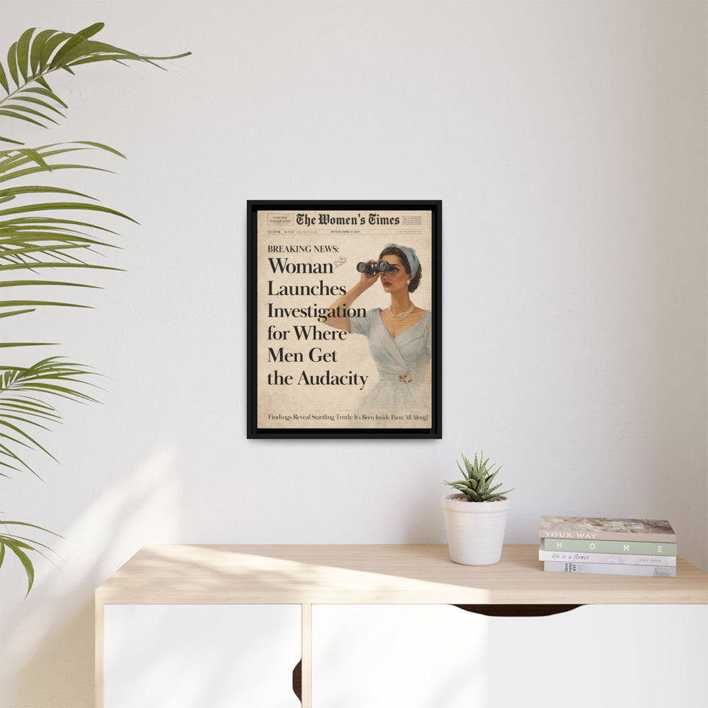 Vintage Funny Women's Retro Art Matte Canvas Framed — Retro Inspirational Wall Art