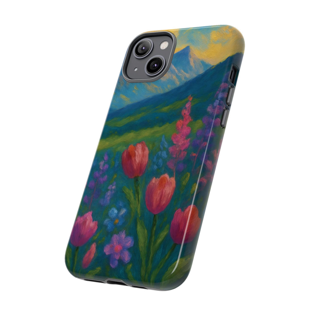 Mountains Wildflowers Phone Case | Vibrant Botanical Floral Design | Nature-Inspired Protective Cover for iPhone & Samsung | Trendy Aesthetic Gift Idea