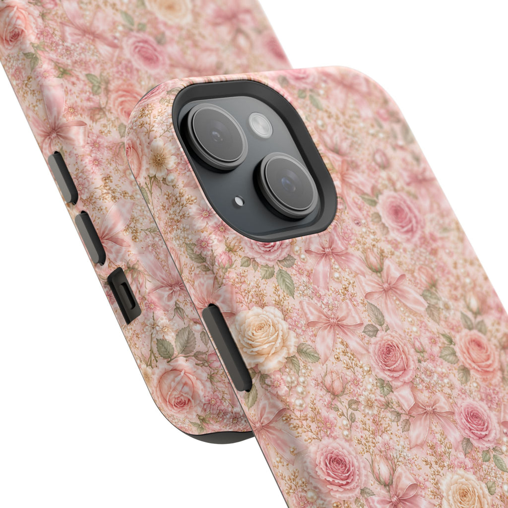 Floral Rose Pattern Magnetic Impact-Resistant Phone Case iPhone and Samsung