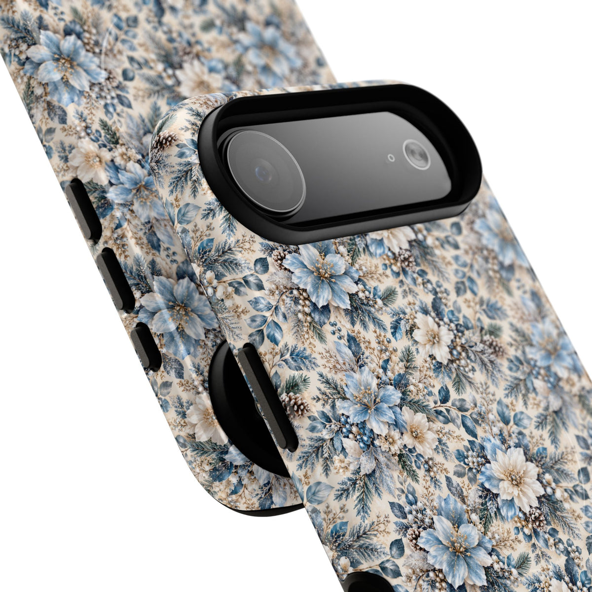Icy Blue Floral MagSafe Tough Phone Case