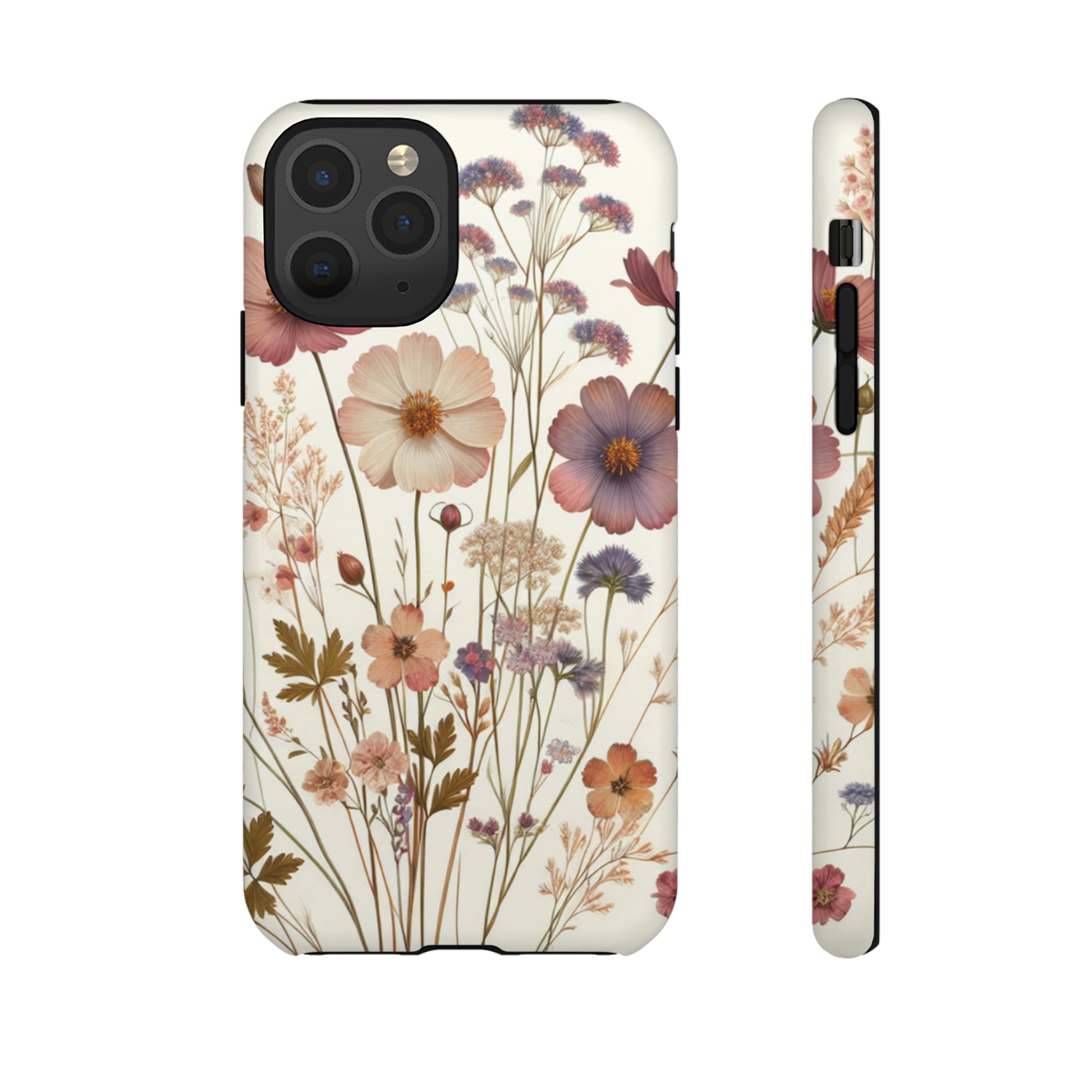 Wildflower Boho Luxury Phone Tough Case Floral Elegant Durable Stylish for Modern Devices iPhone 15, Samsung iPhone Samsung Accessory Gift for Her.