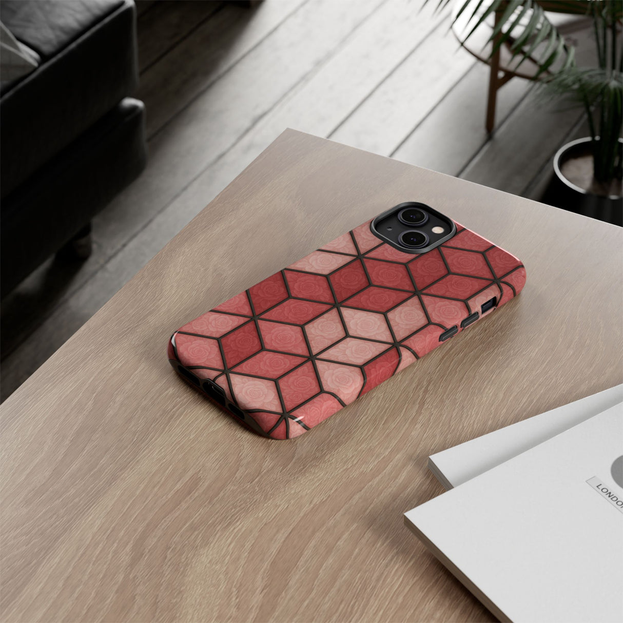 Geometric Stained Glass Illusion Phone Case Colorful Abstract Art, Aesthetic Protective Cover for iPhone, Samsung & Google, Unique Gift Idea Mom