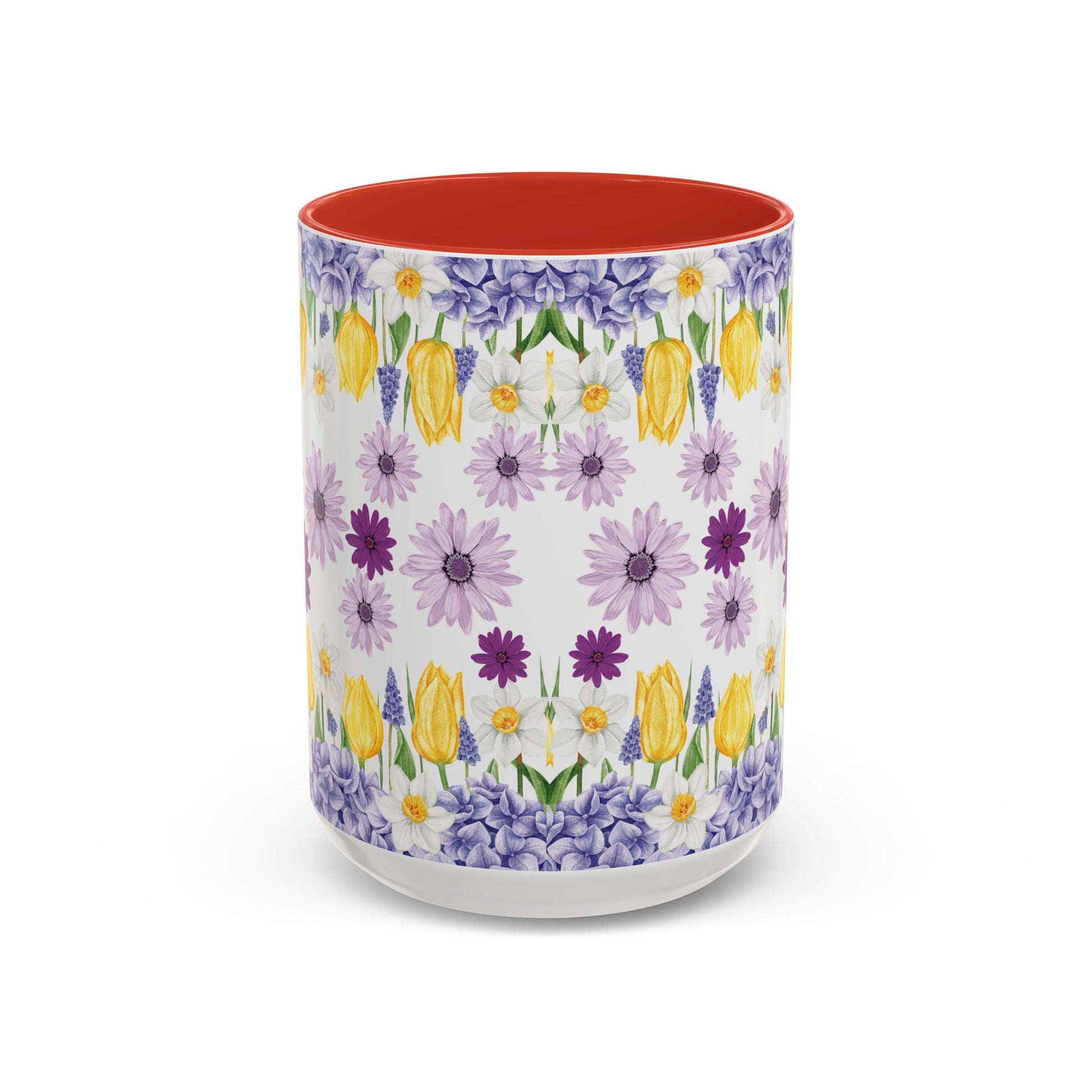 Botanical Floral Mug  Lavender & Yellow Flowers, Ceramic 11oz & 15oz Cup, Ideal Gift for Coffee Lovers, Mother's Day, or Cozy Spring Mornings