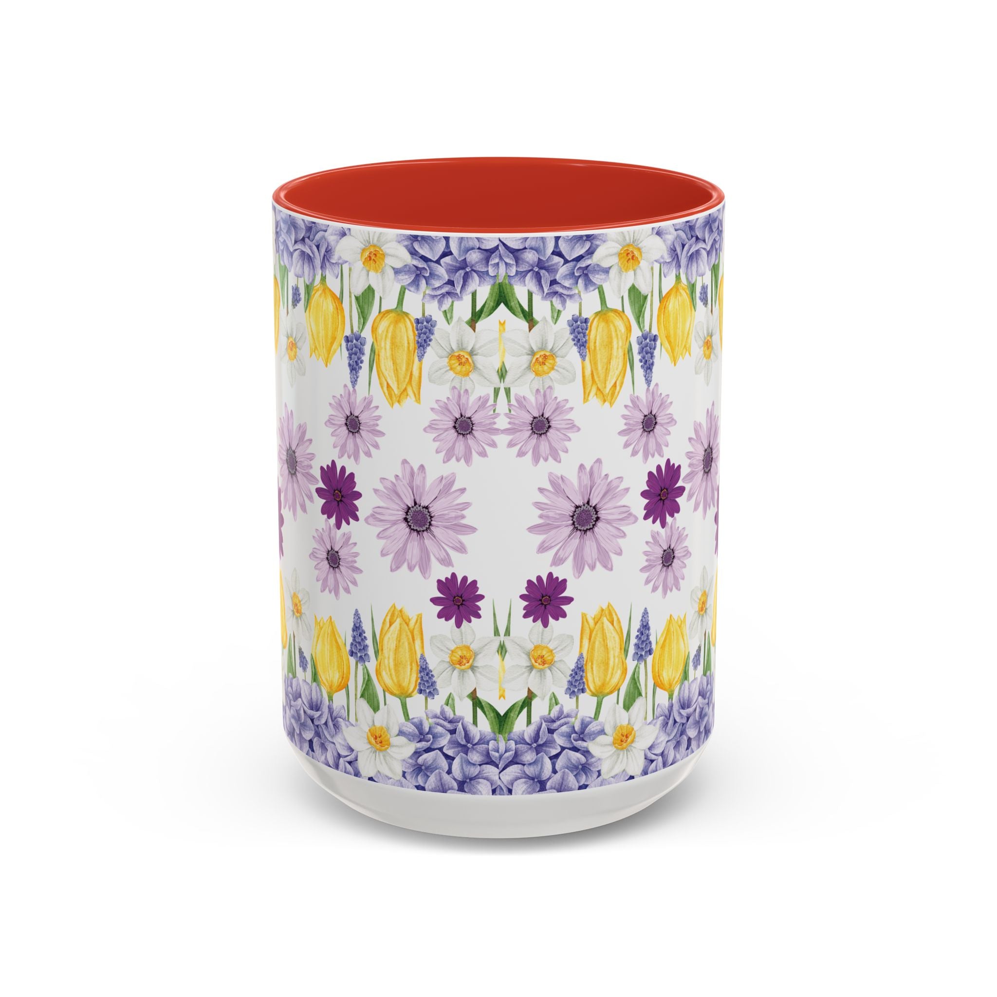 Botanical Floral Mug  Lavender & Yellow Flowers, Ceramic 11oz & 15oz Cup, Ideal Gift for Coffee Lovers, Mother's Day, or Cozy Spring Mornings