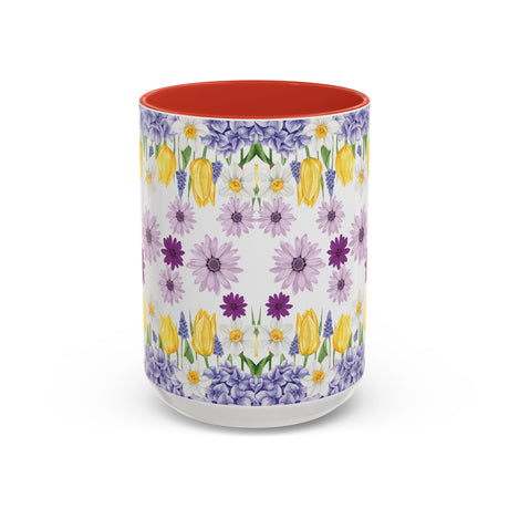 Botanical Floral Mug  Lavender & Yellow Flowers, Ceramic 11oz & 15oz Cup, Ideal Gift for Coffee Lovers, Mother's Day, or Cozy Spring Mornings