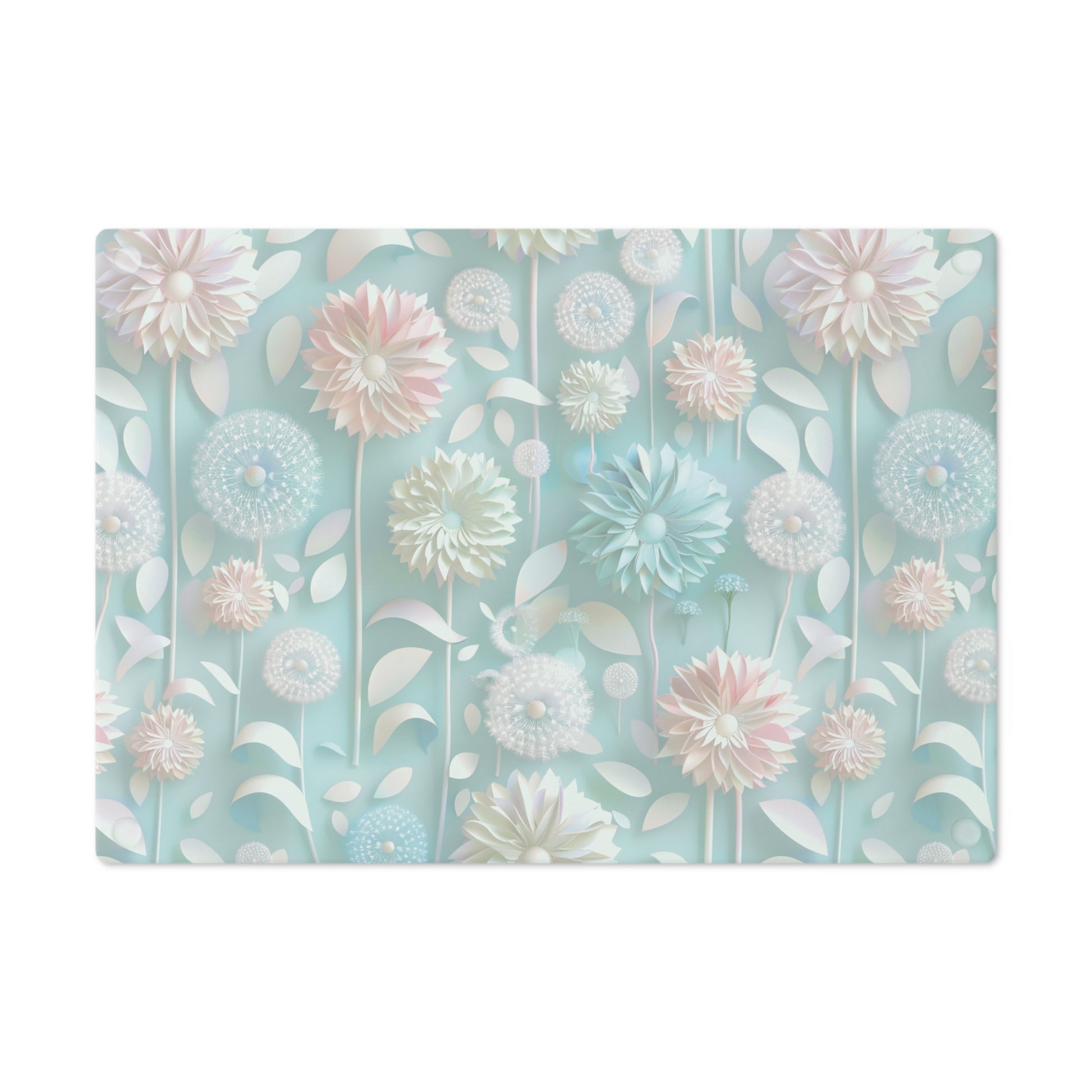 Pastel Floral Tempered Glass Cutting Board | Durable and Heat-Resistant | Non-Slip Feet for Stability | Scratch-Resistant Surface | Stylish Kitchen Decor & Gift