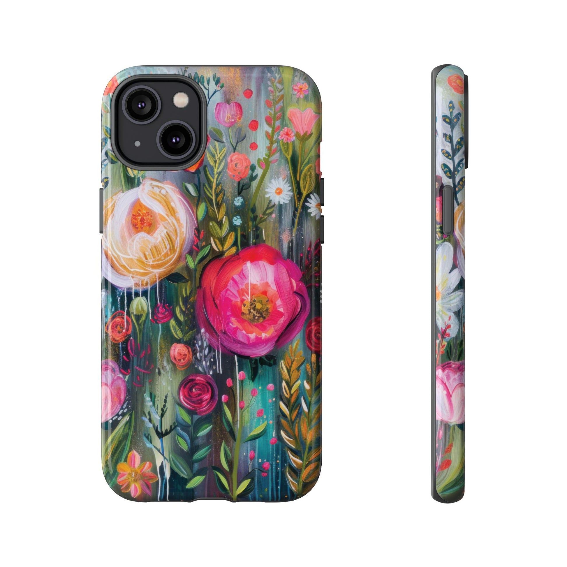 Watercolor Boho Floral Phone Case for iPhone 16 15 14 13 12  21 23 Samsung, and Pixel | Stylish Protective Cover Gift for Her Perfect for Floral Lover