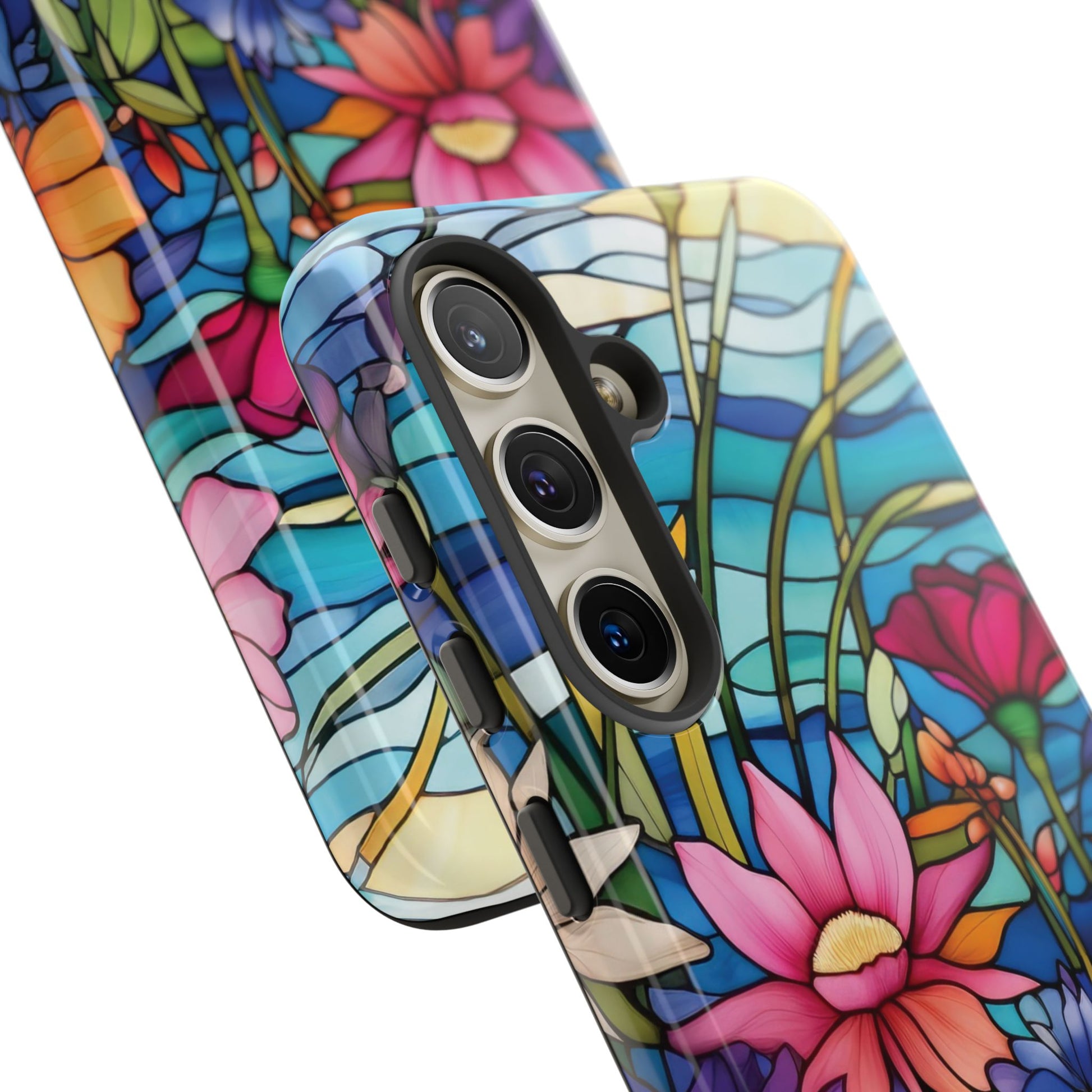 Wildflowers Stain Glass Illusion Phone Case Unique Holiday Protection for Your Device | Stylish & Durable Cover Gift for Her Phone 15, Samsung iPhone Samsung Accessory Gift for Her