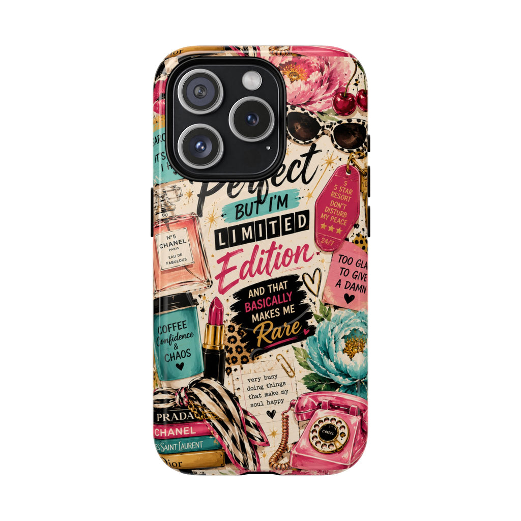 Perfect I'm Limited Edition phone case Tough Magnetic Case has Retro Funny Women's Gift Chic Pink Vintage iPhone & Samsung