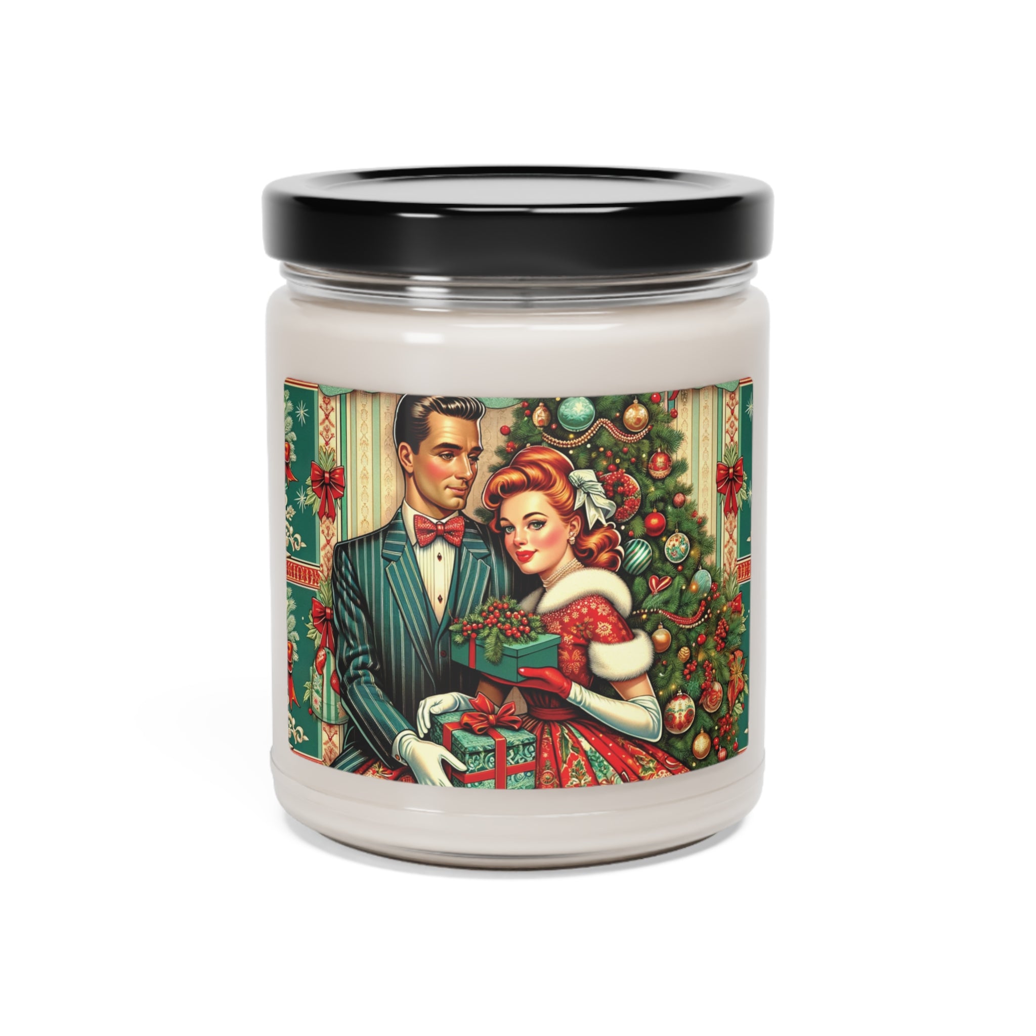 Retro Radiance Candle 50s Franciscan Diamond Starburst Kitsch Christmas Card Art Perfect for Relaxation Home Ambiance Scented Soy Candle, 9oz, Wedding, Bridal Shower, Mother's Day Gift Housewarming Gift - MRSBYVALLE