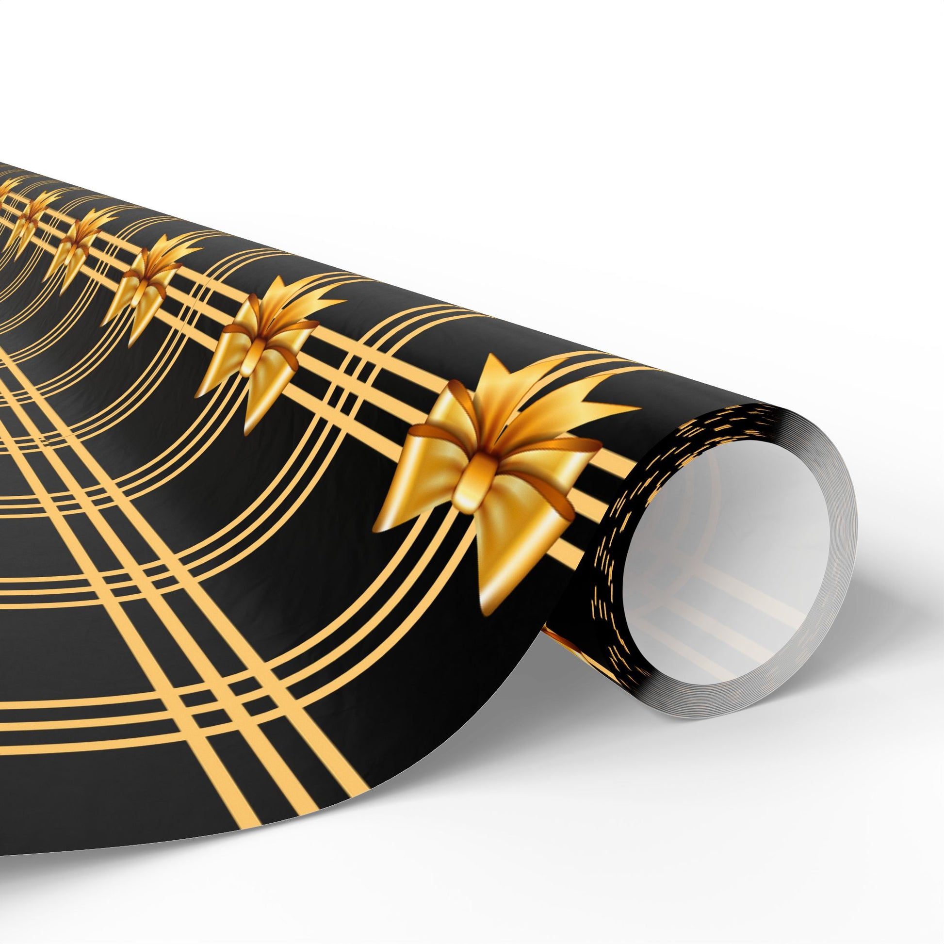 Black and Gold Bows Wrapping Paper Luxury Lover's Wrapping Paper Collection Festive Perfect for Wedding Holiday Decor – Premium Quality
