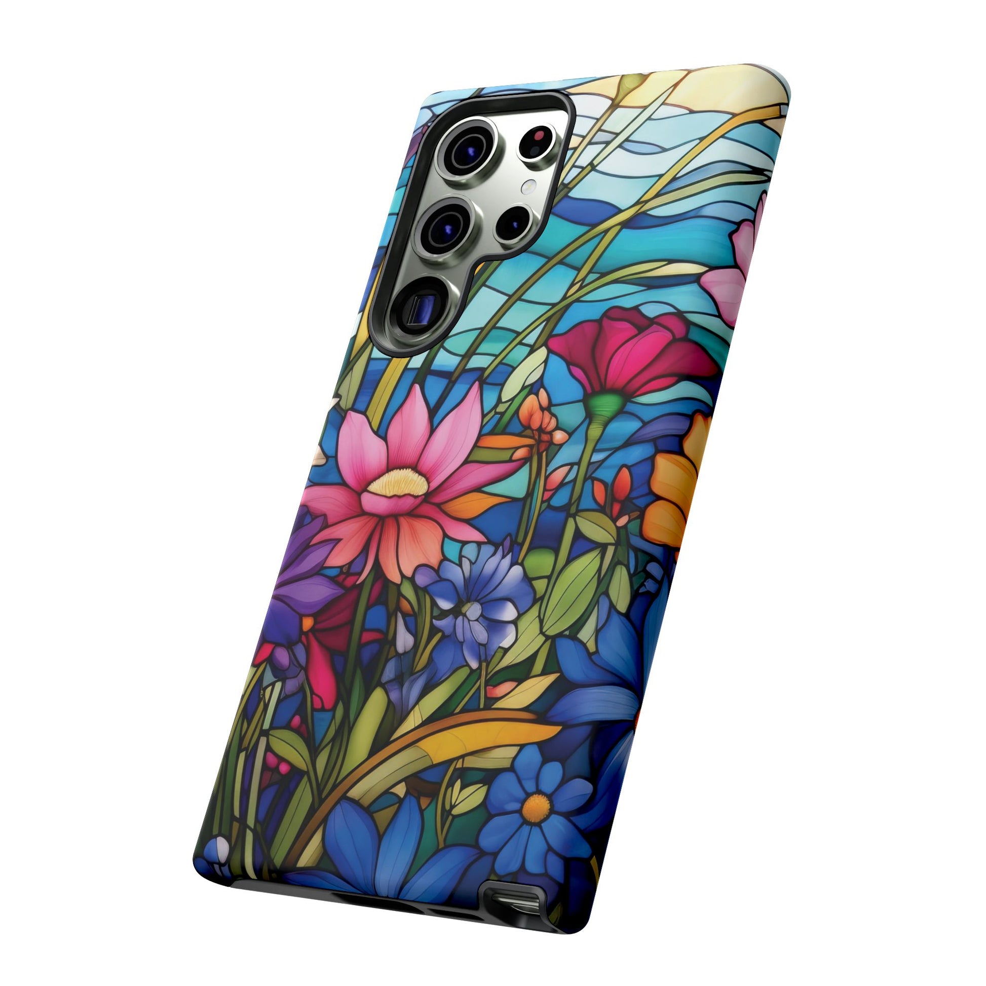 Wildflowers Stain Glass Illusion Phone Case Unique Holiday Protection for Your Device | Stylish & Durable Cover Gift for Her Phone 15, Samsung iPhone Samsung Accessory Gift for Her
