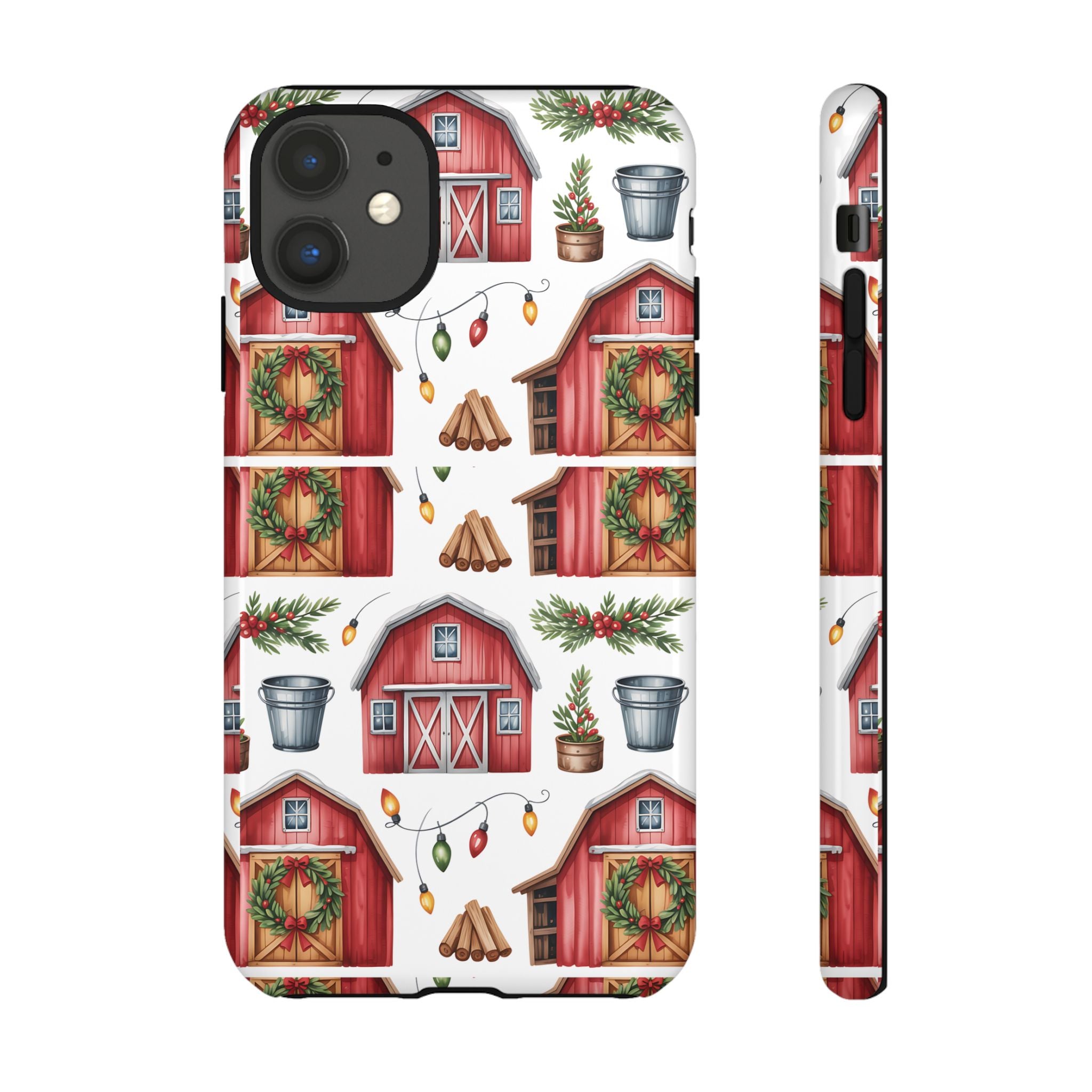 Farmhouse Christmas Design Phone Case - Stylish, Protective Cover for All Models Gift for Mom Accessory Gift for Her