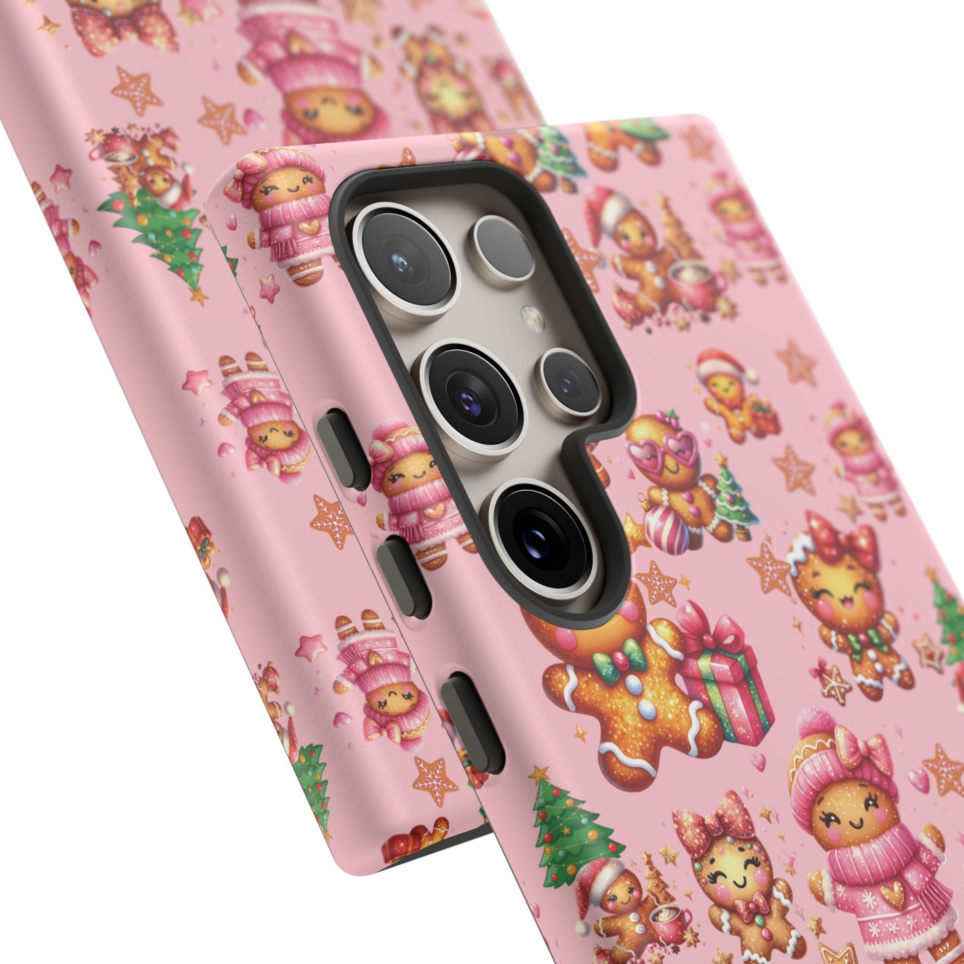 Adorable Pink Gingerbread Girl Phone Case Girly Holiday Vibes, Sweet Christmas Aesthetic, Cute & Festive Gift Idea for Her, Fun Protective Cover