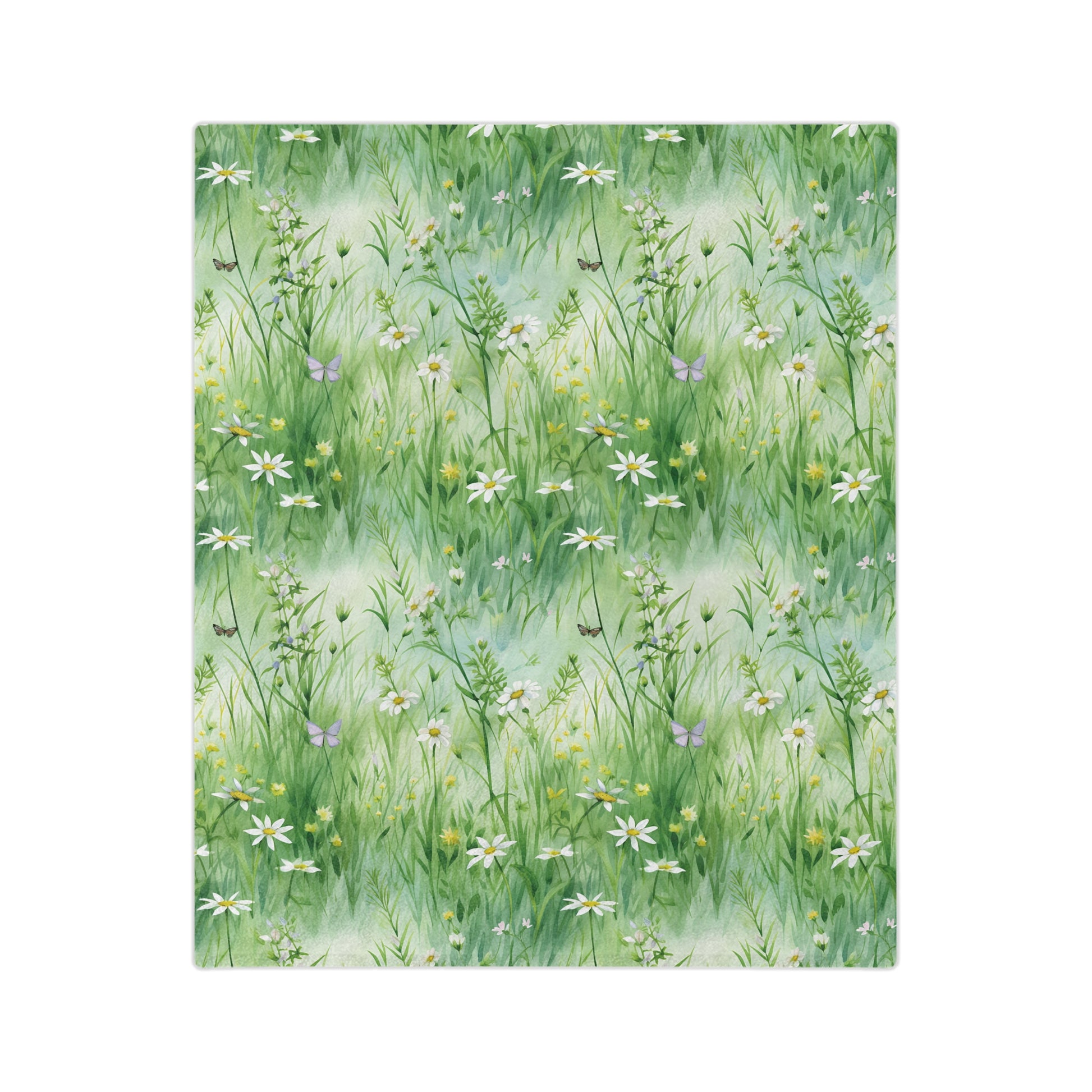 Watercolor Art Grassing Daisy with Light Green Perfect for Home Decor, Wall Art, and Gifts |Throw Ultra-Soft Minky Blanket Cozy Comfort Blanket for Elegant Home Decor Comfort Blanket, Perfect for Snuggling, Cozy All-Season Warmth, Housewarming Gift Throw - MRSBYVALLE