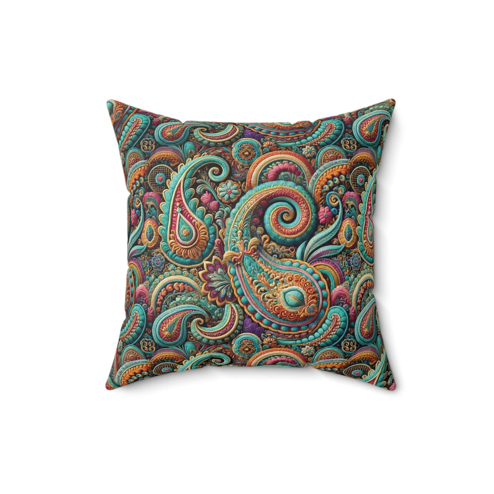 Paisley Floral Pastel Square Pillow Stylish Home Decor Accent for Living Room, Bedroom, or Gifts | Soft & Durable 100% Polyester with Double-Sided Print