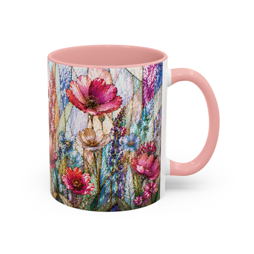 Wildflower Watercolor Coffee Mug Vibrant Wildflower Accent 11/15oz Stain Glass Illusion