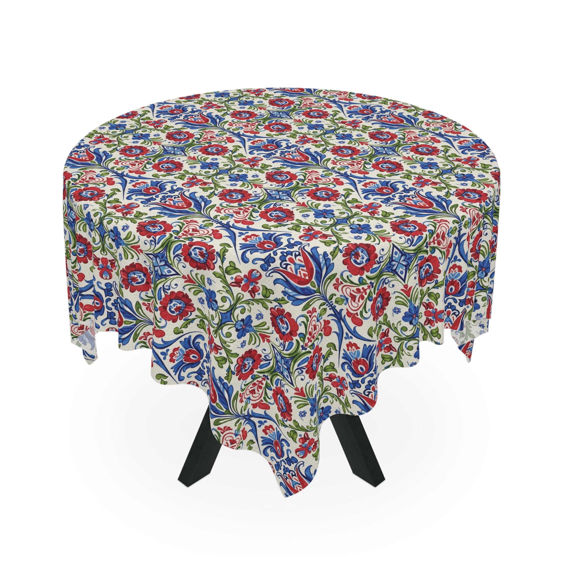 Kashubian Folk Art Tablecloth Traditional Polish Floral Table Cover  Elegant Decorative Dining & Kitchen Linen in Vibrant Colors Weddings all Events and Occasions