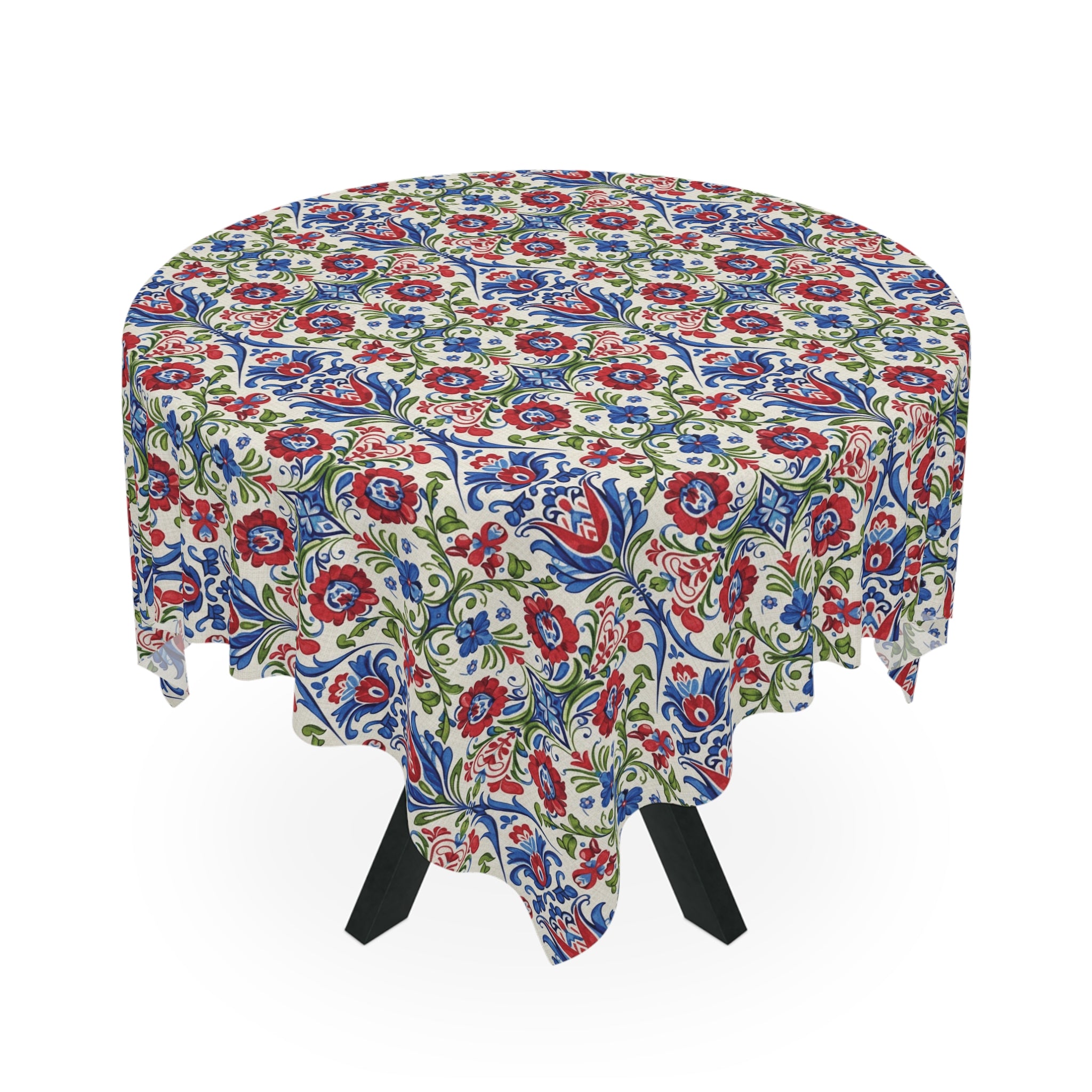 Kashubian Folk Art Tablecloth Traditional Polish Floral Table Cover  Elegant Decorative Dining & Kitchen Linen in Vibrant Colors Weddings all Events and Occasions