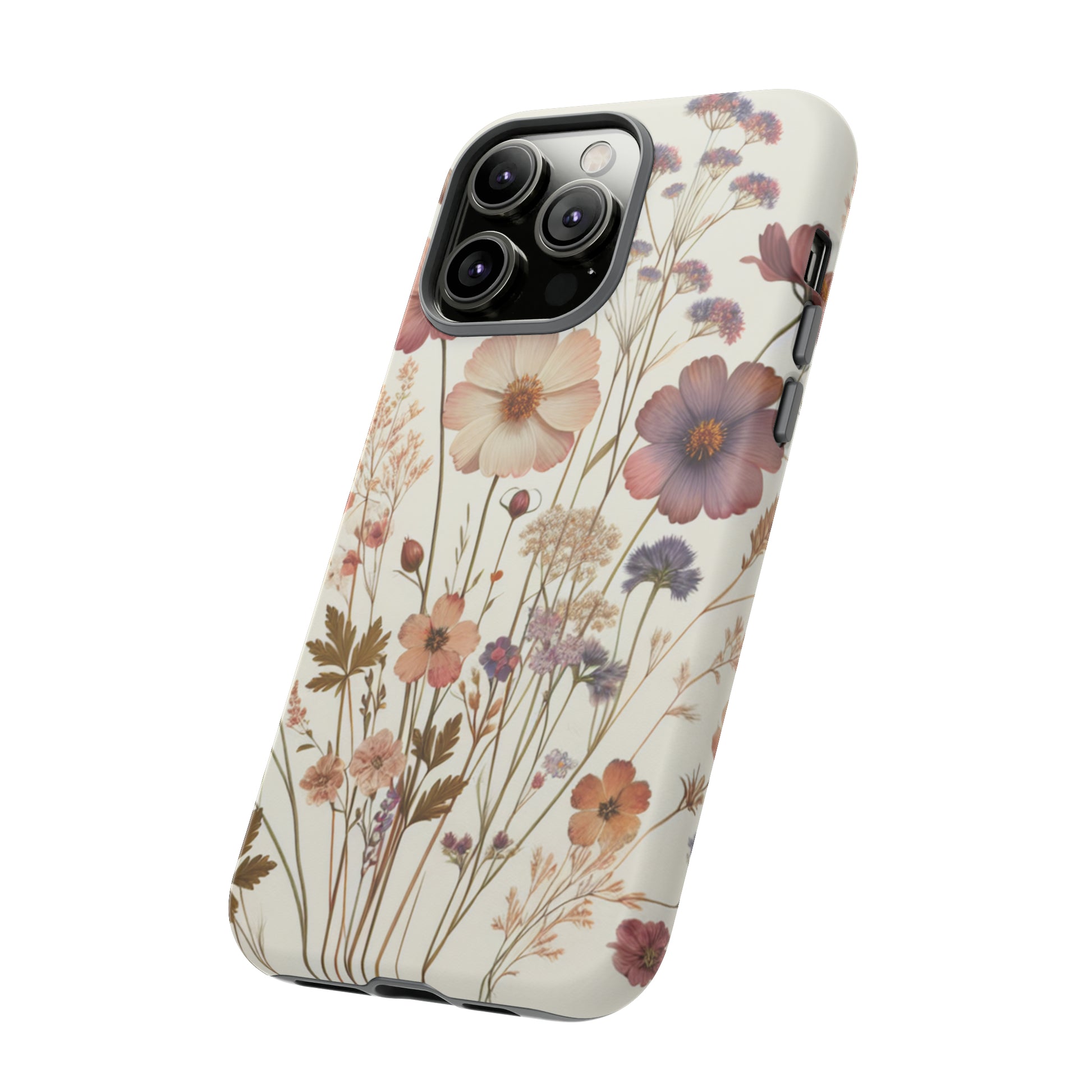 Wildflower Boho Luxury Phone Tough Case Floral Elegant Durable Stylish for Modern Devices iPhone 15, Samsung iPhone Samsung Accessory Gift for Her.