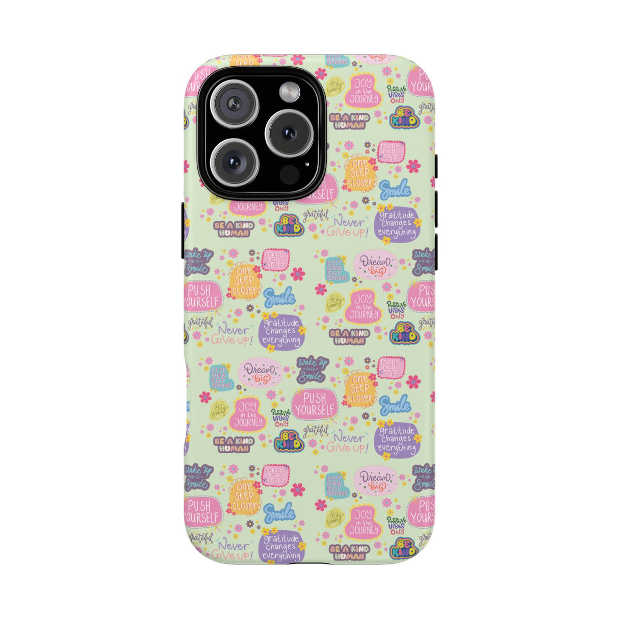 Good Vibes Only Protective Phone Case  Shockproof Slim Aesthetic Motivational Quote Cover, Positive Affirmation Gift for Mom, Teens & Besties | iPhone & Galaxy