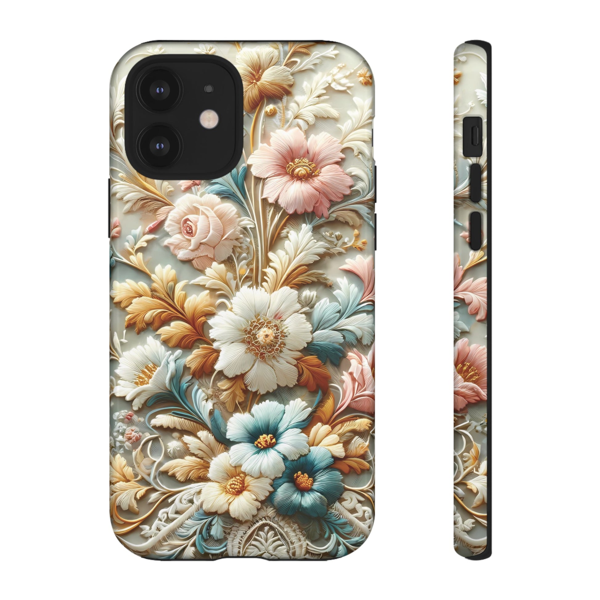 3D Elegant Faux Flowers Phone Case Stylish & Durable for iPhone Samsung Gift iPhone 15, 14, 13 Samsung Pixel Gift for Mom Accessory Gift for Her