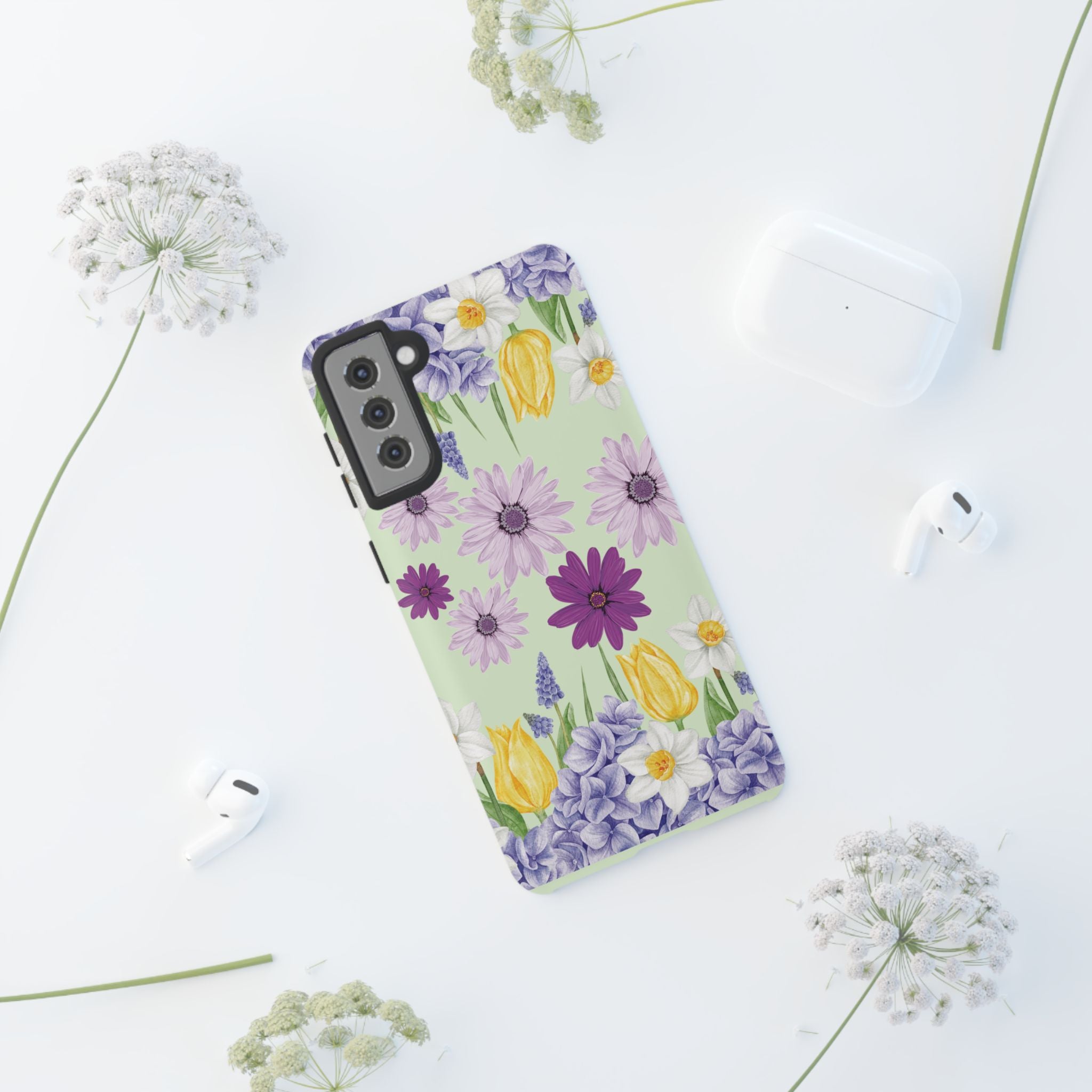 Lavender Yellow Flower Phone Case – Stylish Protective Cover for iPhone & Samsung, Botanical Design, Perfect Gift for Spring & Everyday Elegance