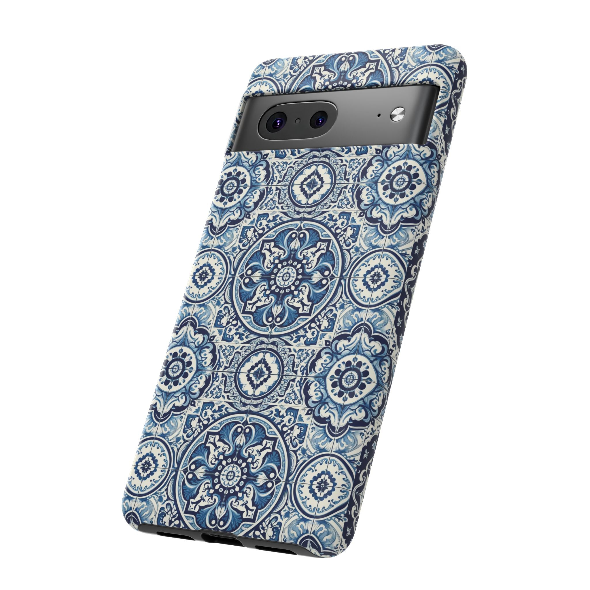 Azulejo Tile Phone Case Elegant Mediterranean Blue Porcelain Design iPhone 17, 16, 15, Samsung iPhone Samsung Accessory Gift for Her