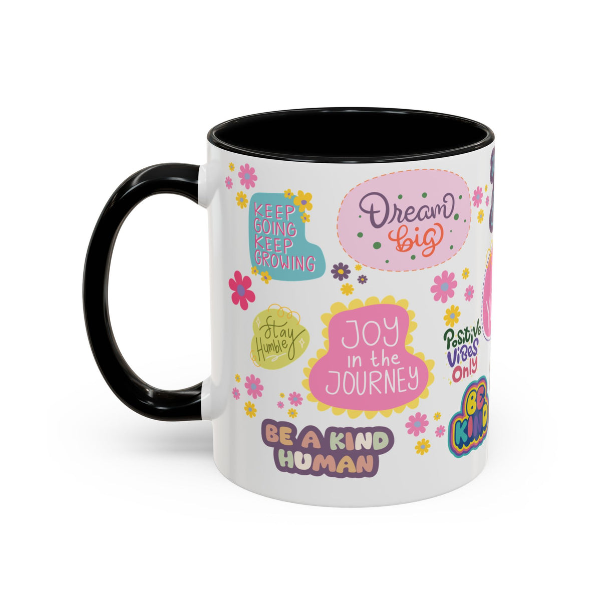 Good Vibes Only Coffee Mug 11 & 15 oz Ceramic Inspirational Cup, Positive Affirmation Gift for Mom, Teacher & Coworker | Morning Motivation Mother's Day, or Cozy Spring Mornings
