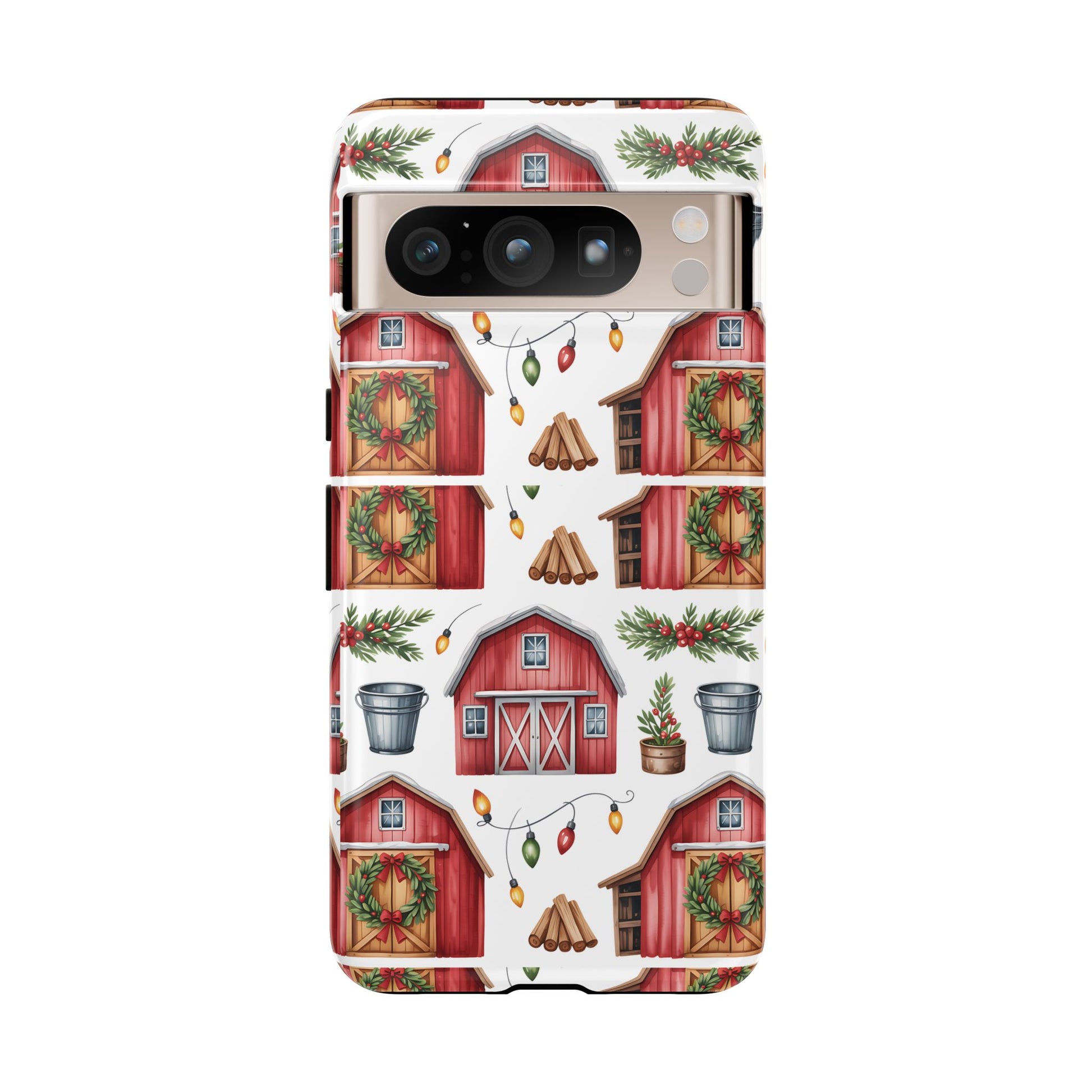 Farmhouse Christmas Design Phone Case - Stylish, Protective Cover for All Models Gift for Mom Accessory Gift for Her