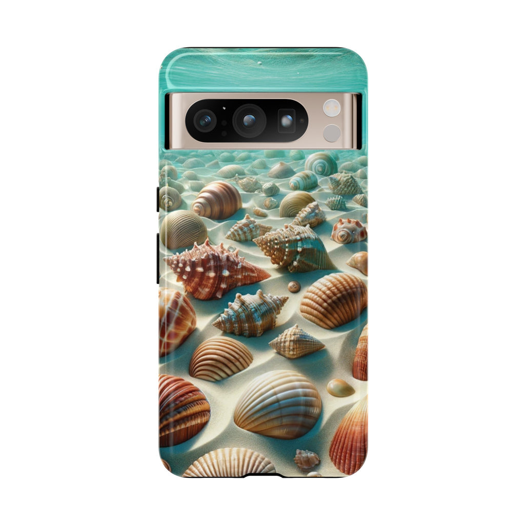 Plush Ocean Bliss Turquoise Seashell Ocean Beach View Protective Phone Case Gift for Her Phone 15, Samsung iPhone Samsung Gift for Her Case iPhone 15, Samsung iPhone Samsung Accessory Gift for Her.