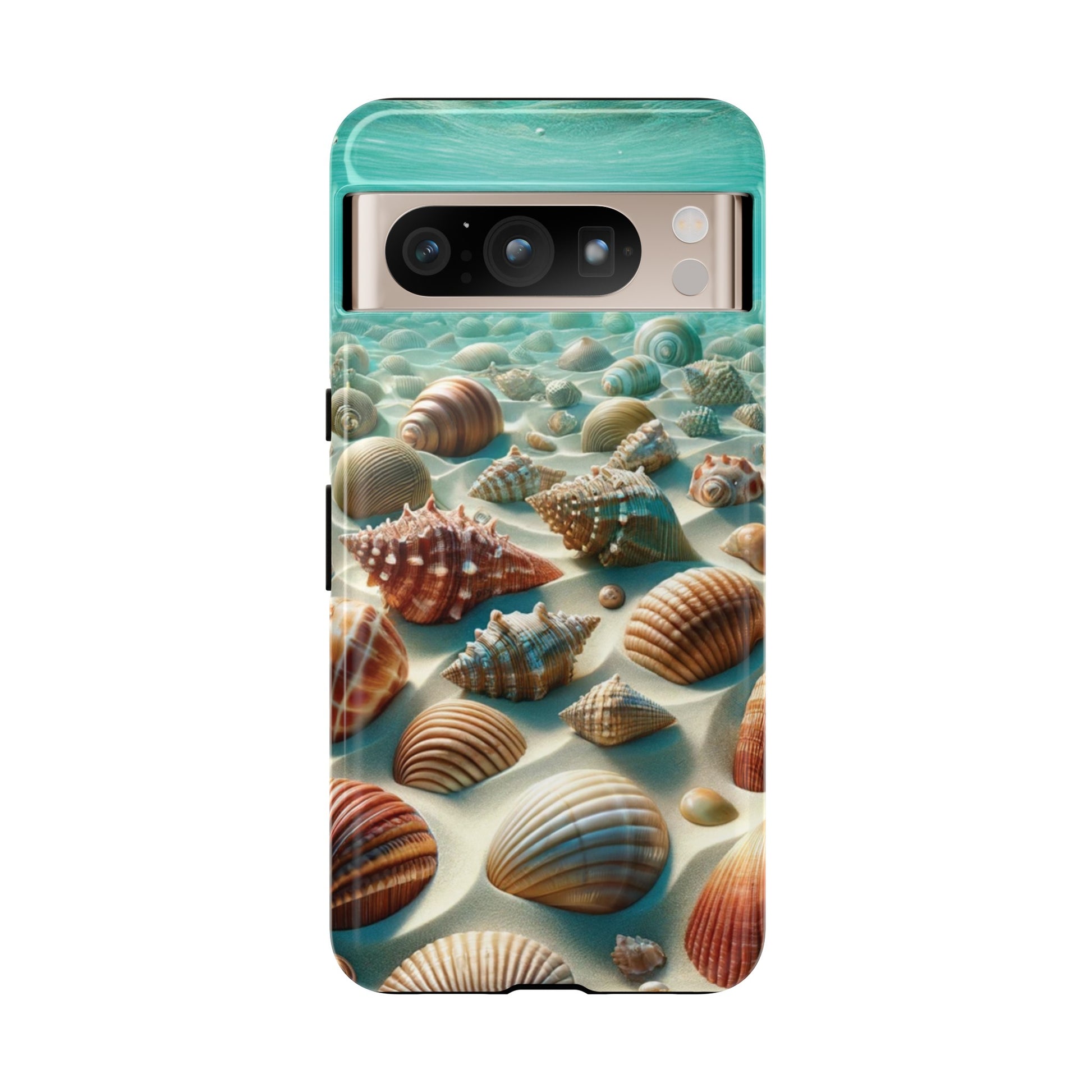 Plush Ocean Bliss Turquoise Seashell Ocean Beach View Protective Phone Case Gift for Her Phone 15, Samsung iPhone Samsung Gift for Her Case iPhone 15, Samsung iPhone Samsung Accessory Gift for Her.