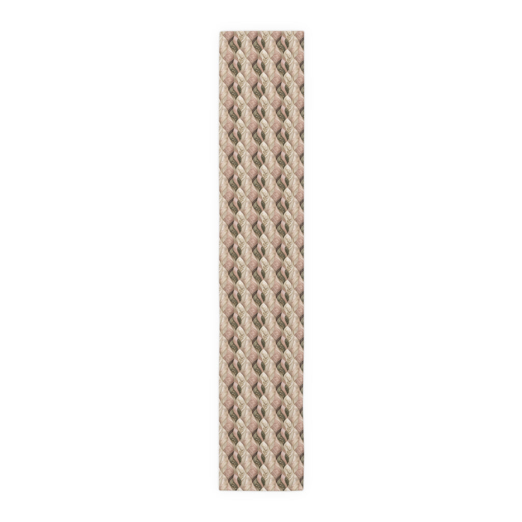 Braided Neutral Table Runner - Rustic Beige Cotton-Poly Dining Accent Dinner